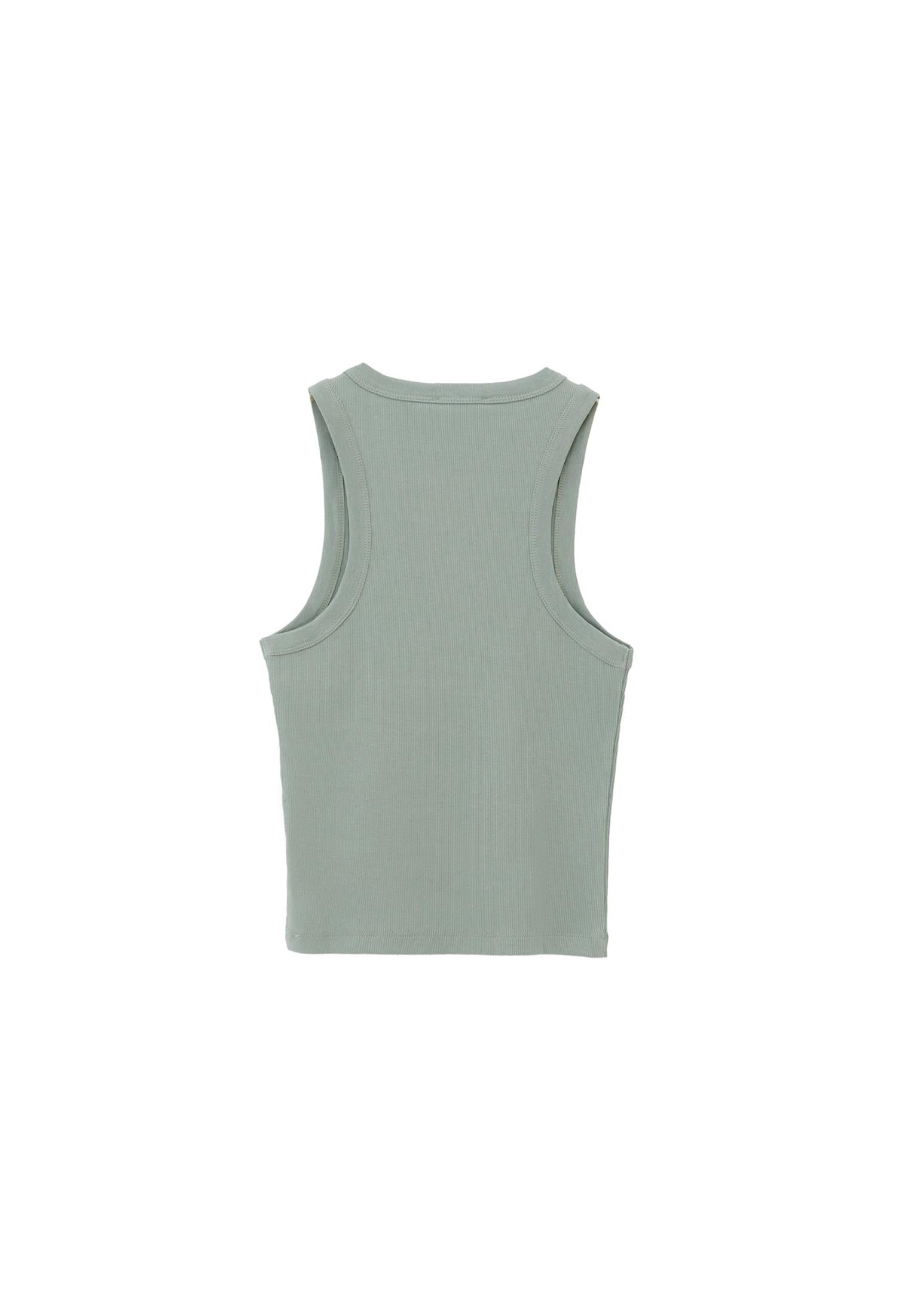 Sleeveless V Neck Tank Top - LILY PAD
