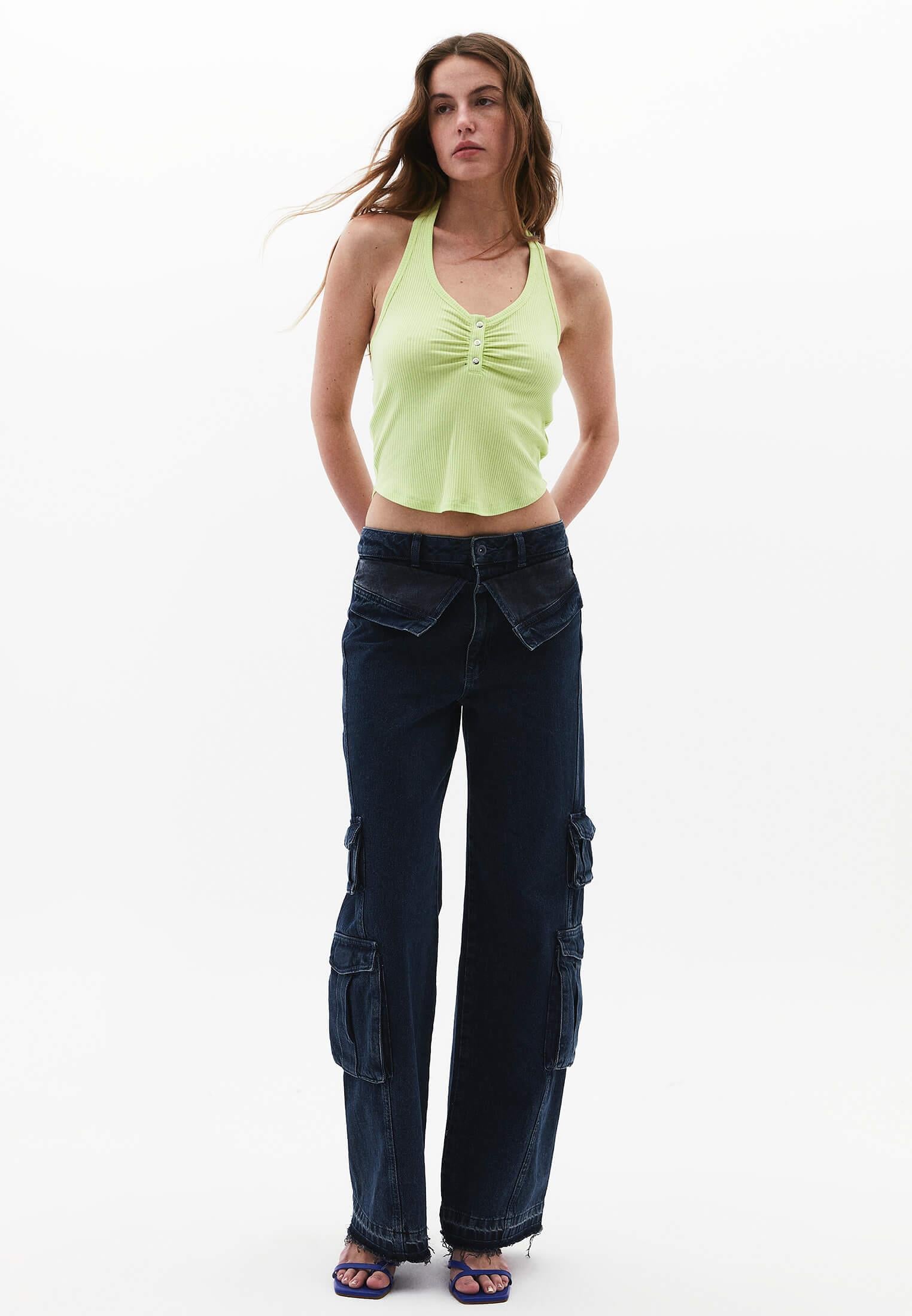 U Neck Bodycon Tank Top - LIME SHERBET