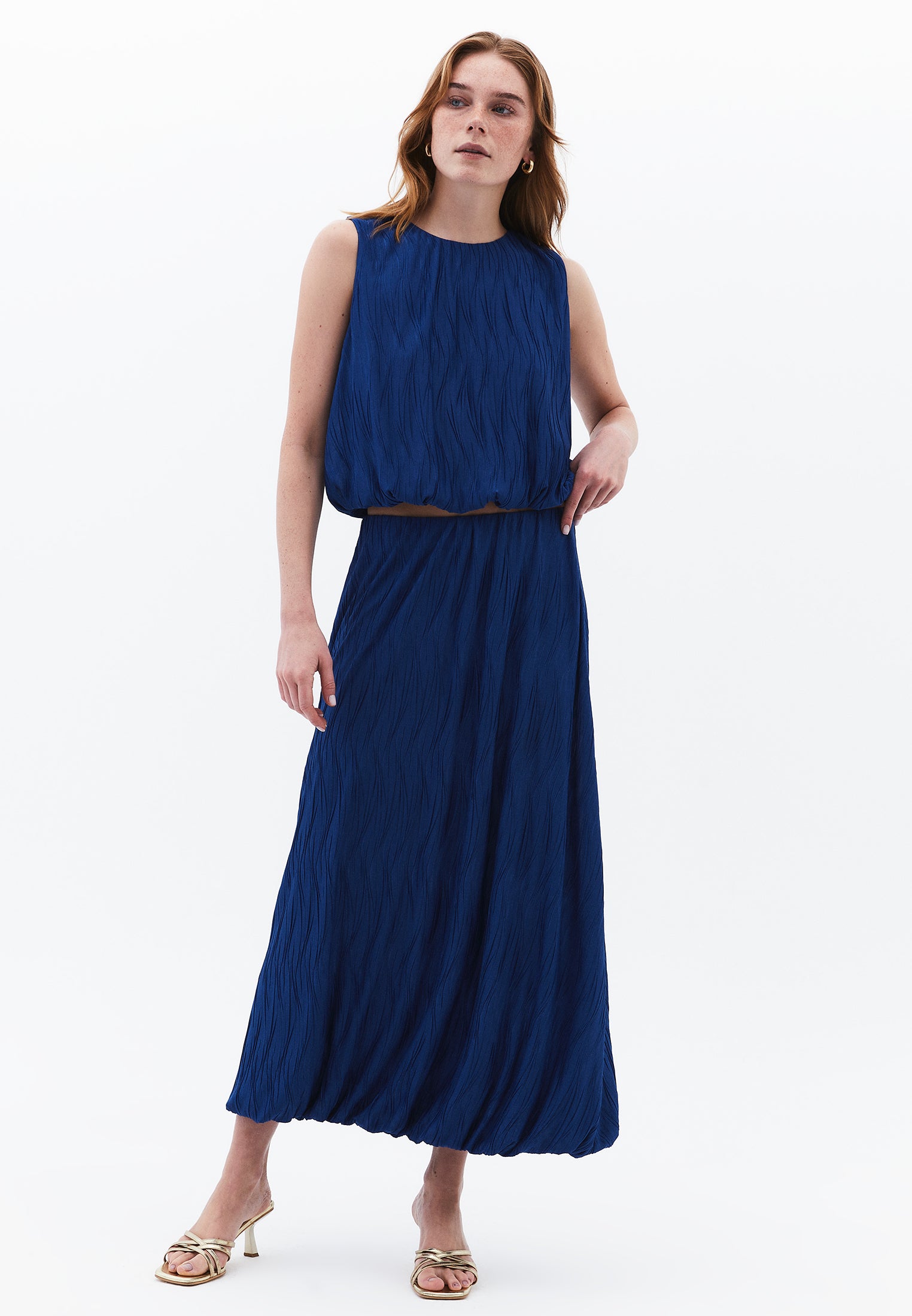 Oversize Sleeveless Crew Neck Blouse - LIMOGES
