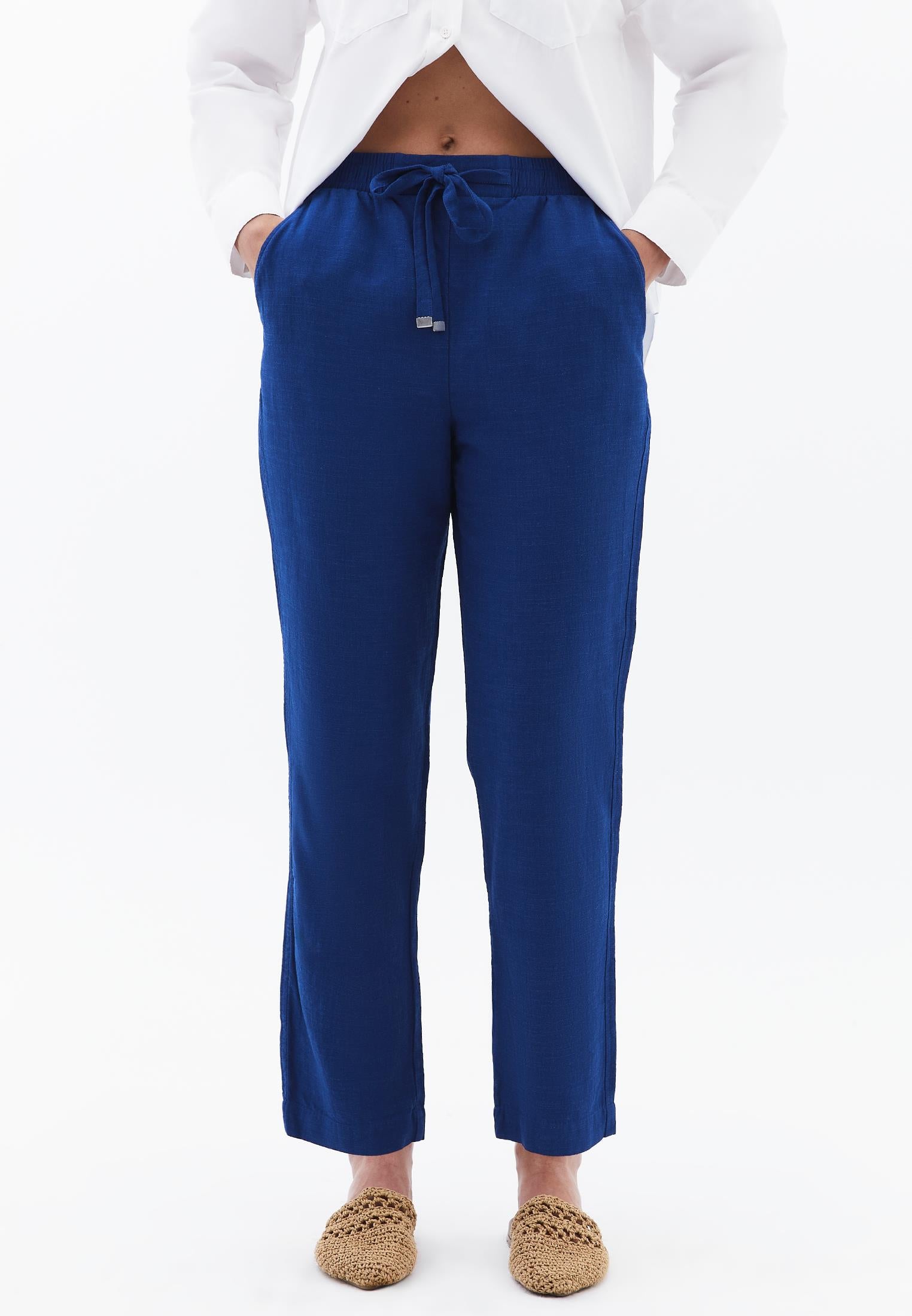 Carrot Cut Linen Pants - LIMOGES