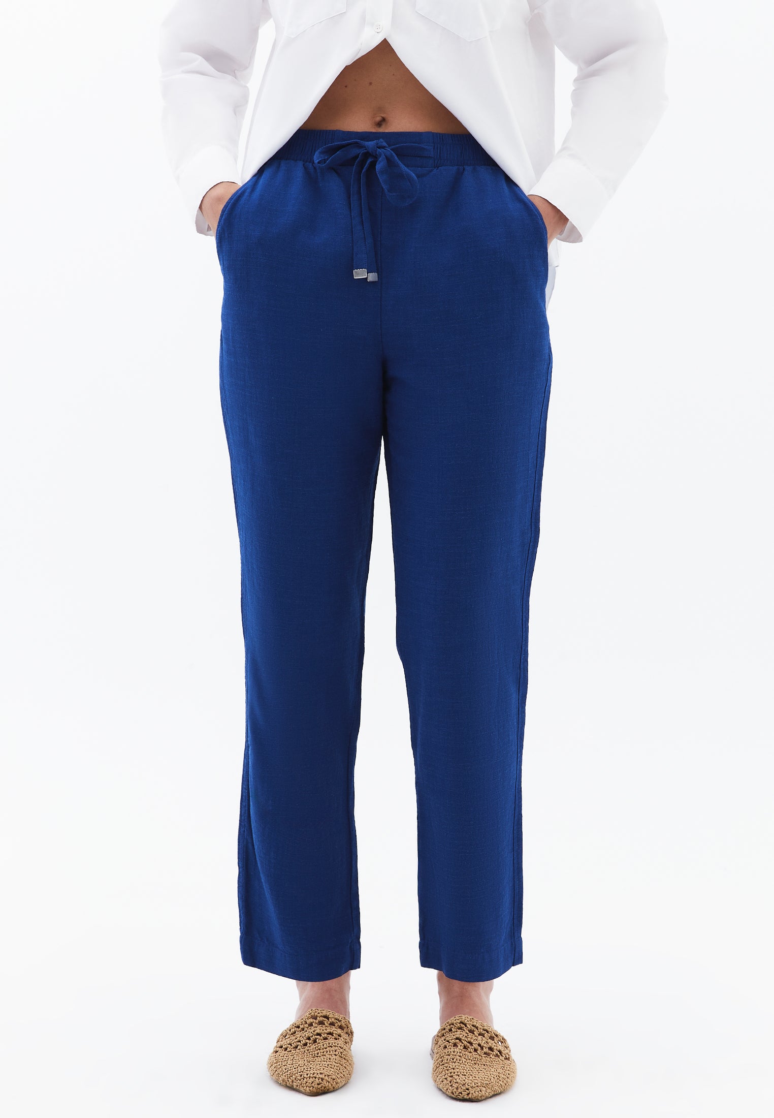 Carrot Cut Linen Pants - LIMOGES