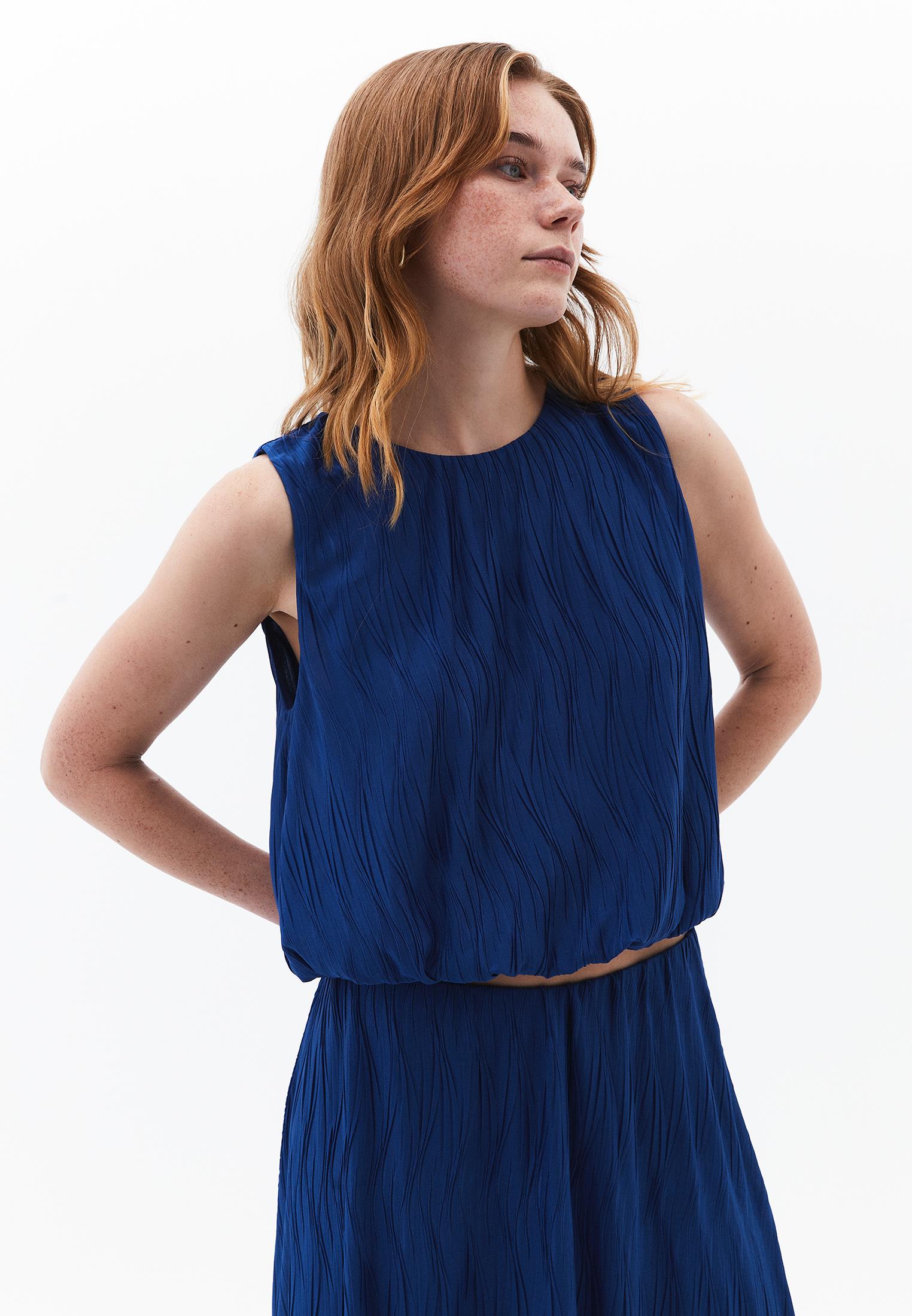 Oversize Sleeveless Crew Neck Blouse - LIMOGES