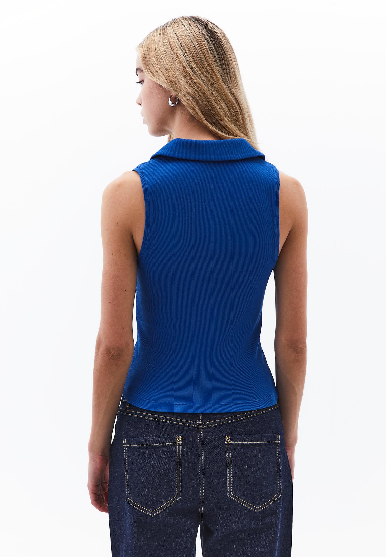 Polo Neck Tank Top - LIMOGES