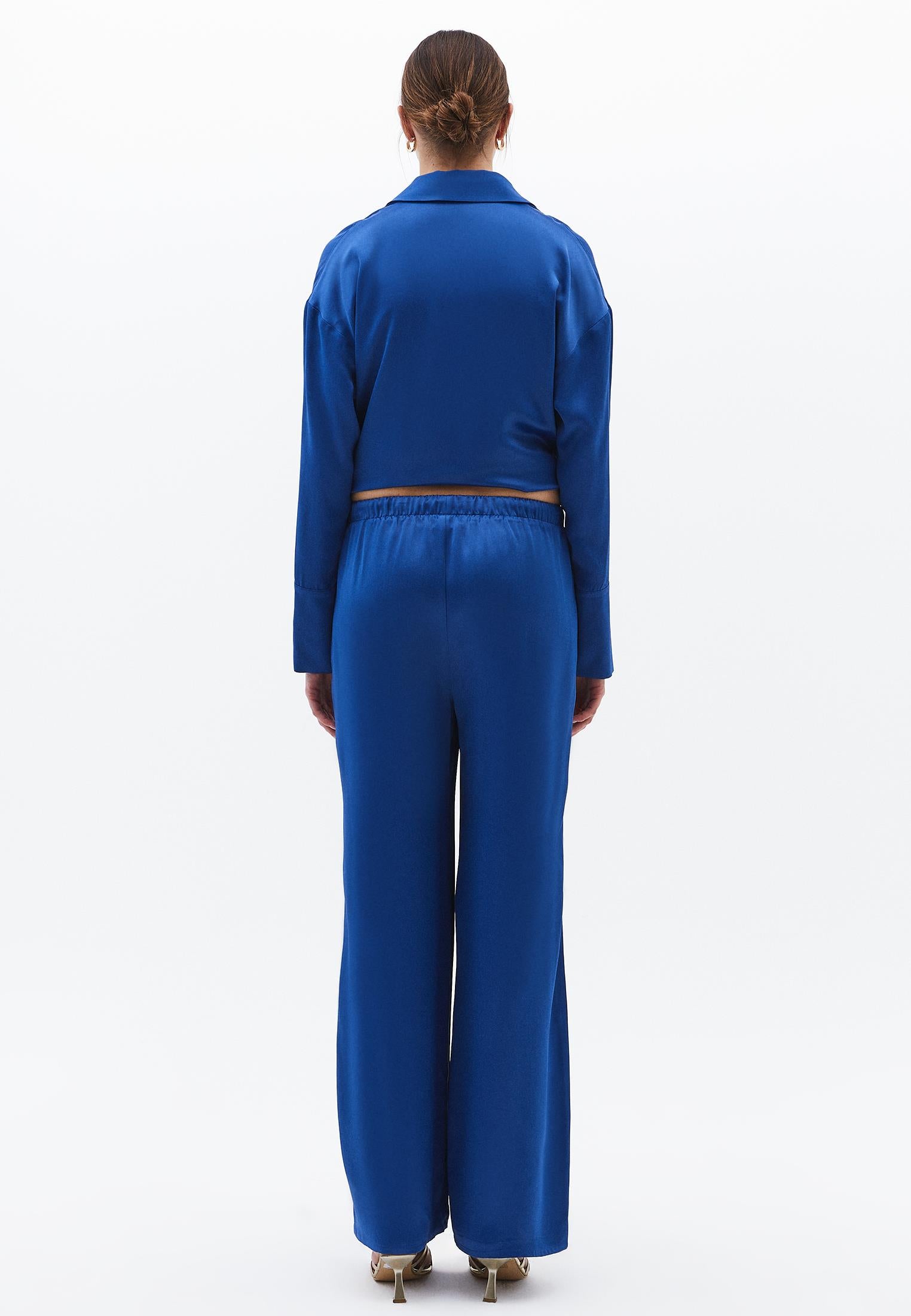 High Waist Wide Leg Trousers With Pocket Detail - LIMOGES
