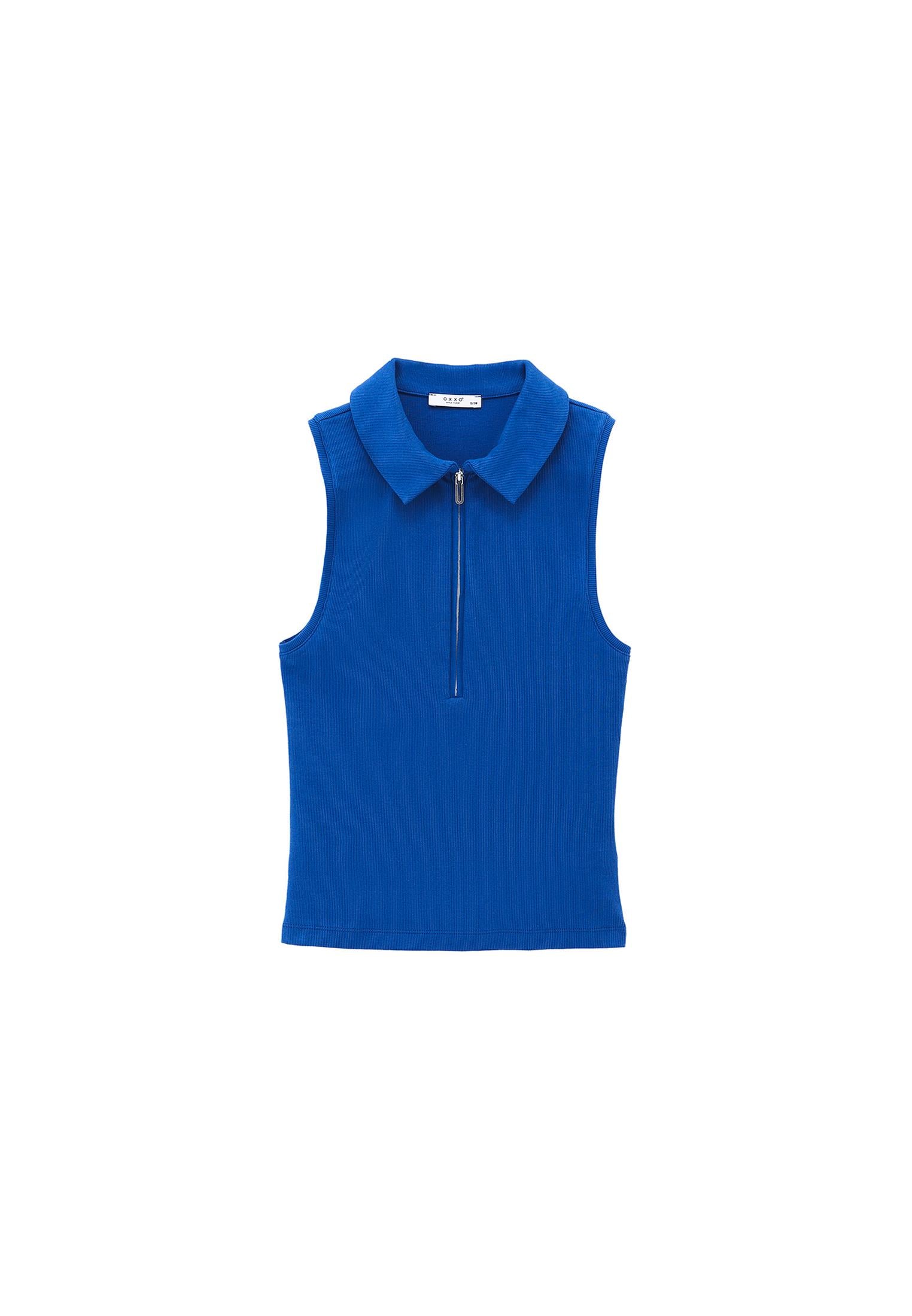 Polo Neck Tank Top - LIMOGES