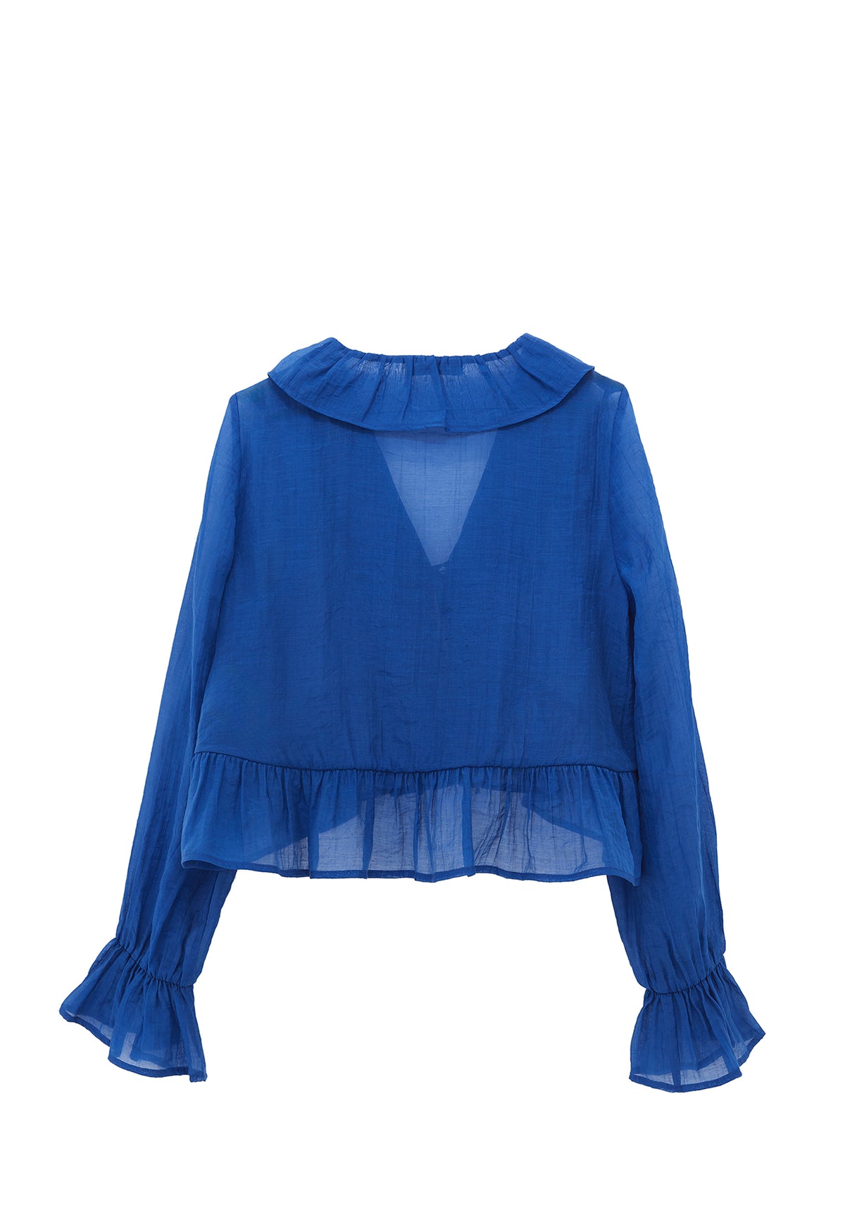 Long Sleeved Ruffled Blouse - LIMOGES
