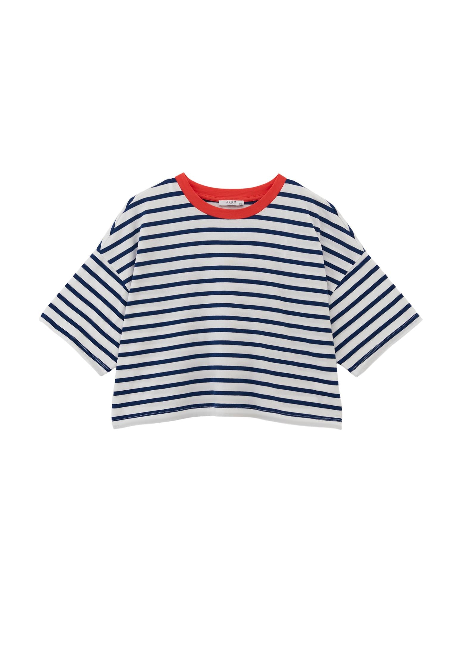Short Sleeve Crop Crew Neck T-Shirt - WHITE/LIMOGES