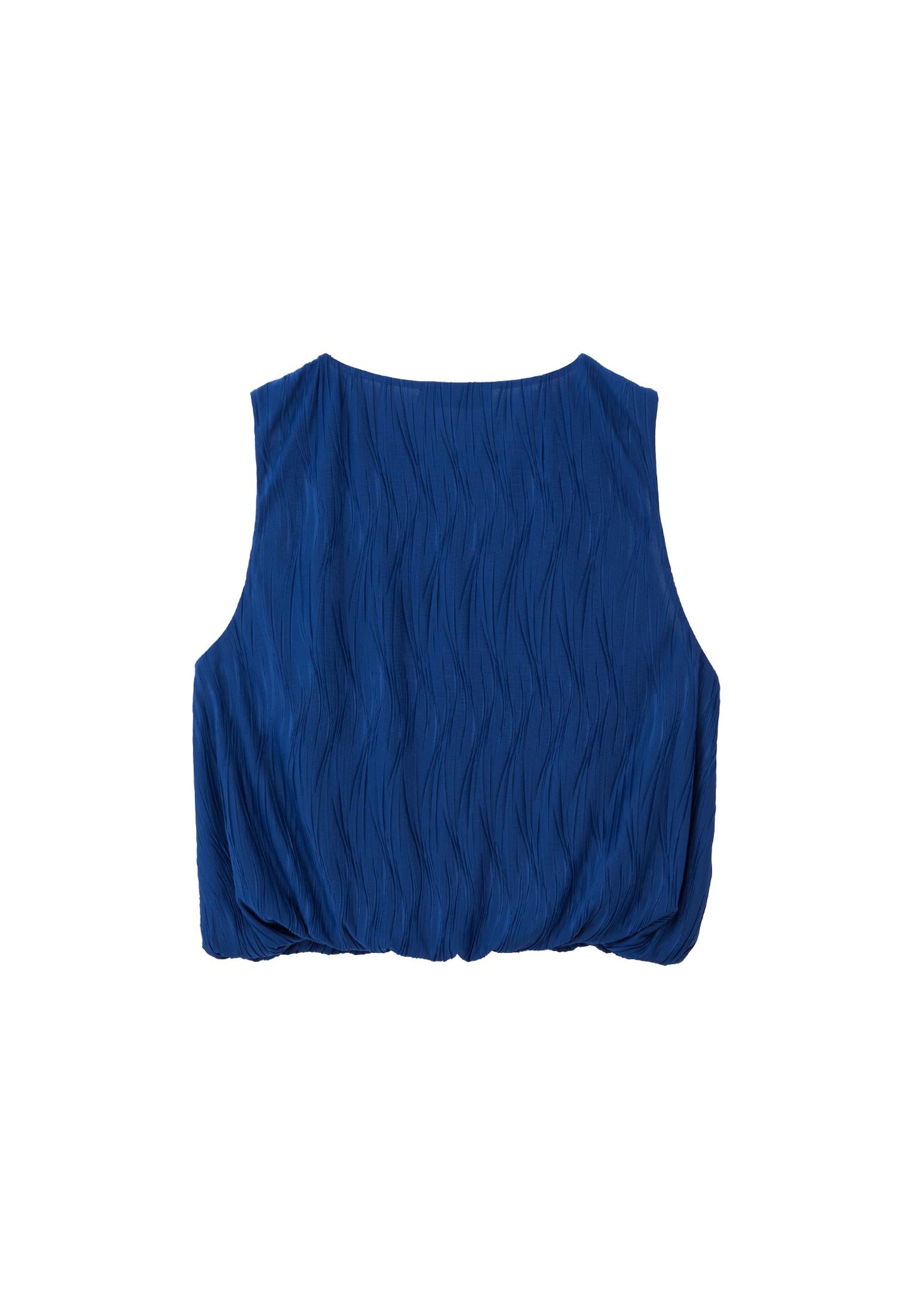Oversize Sleeveless Crew Neck Blouse - LIMOGES