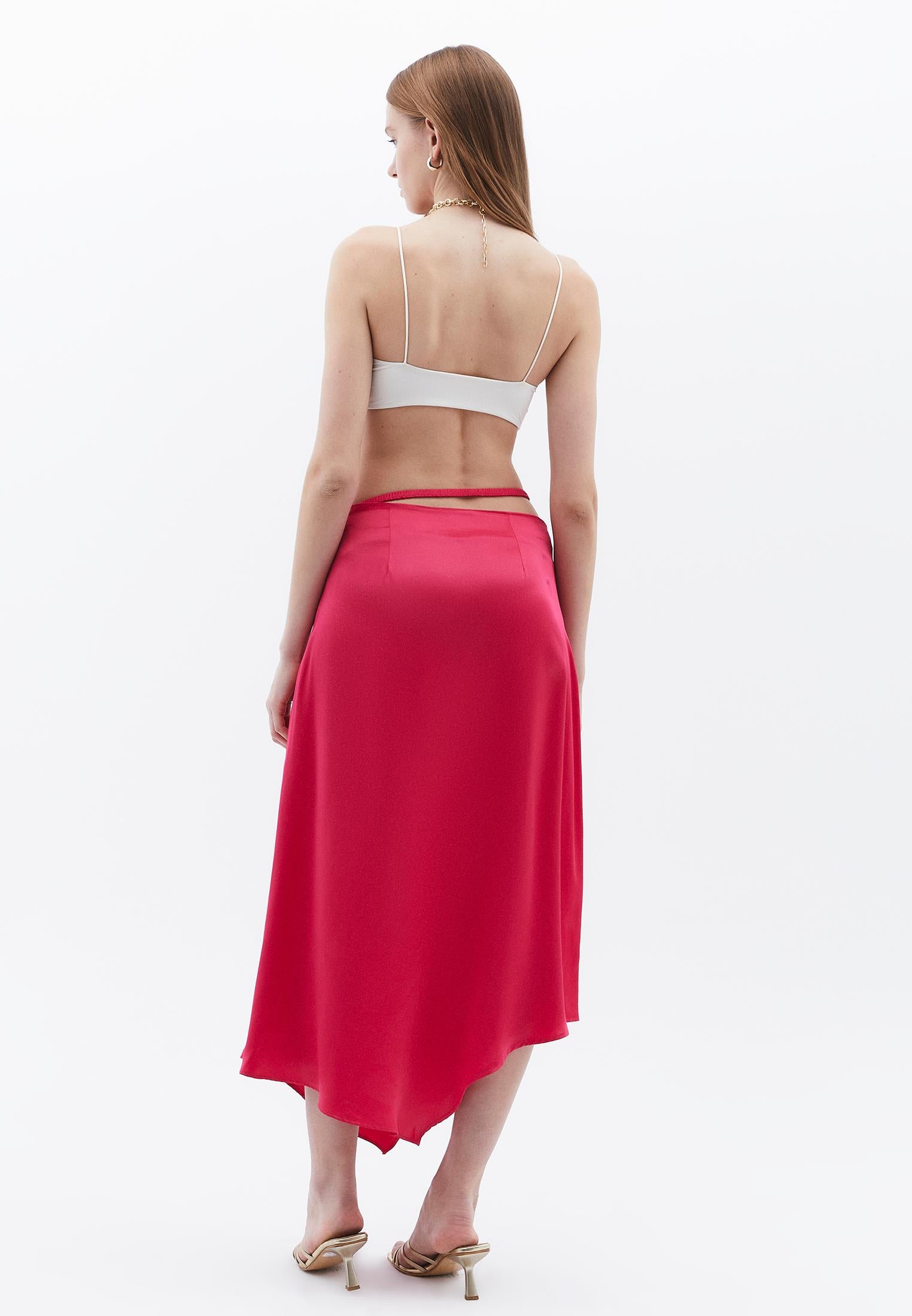 Asymmetric Buckled A-Line Long Skirt - LOVE POTION