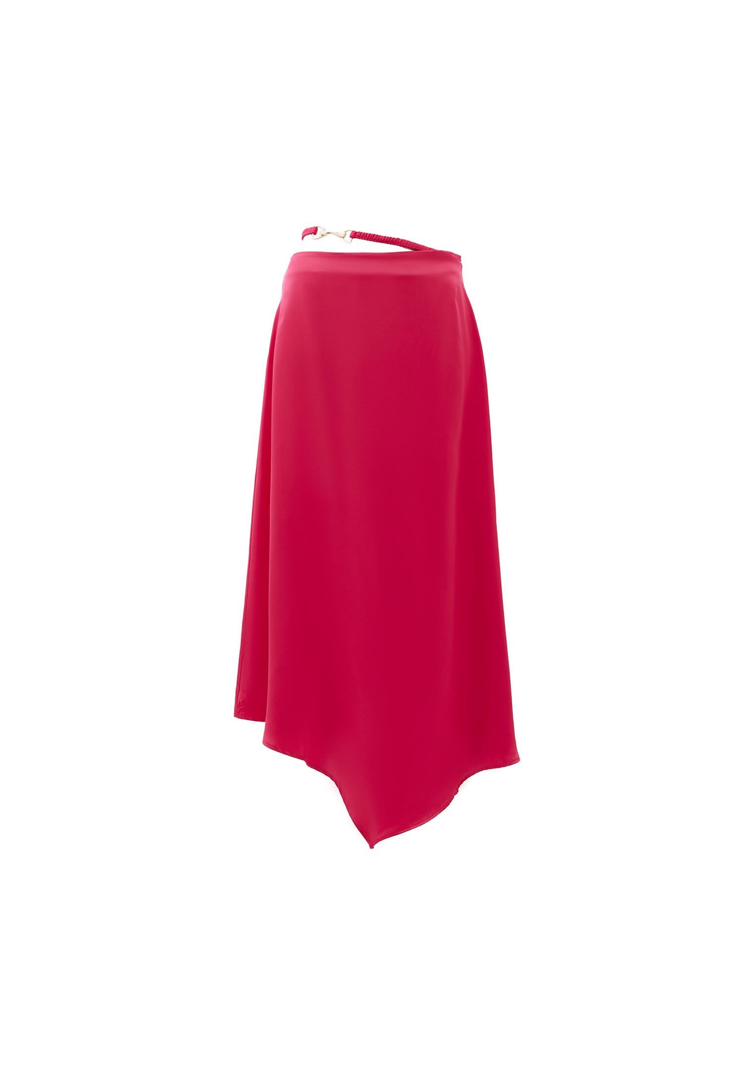 Asymmetric Buckled A-Line Long Skirt - LOVE POTION