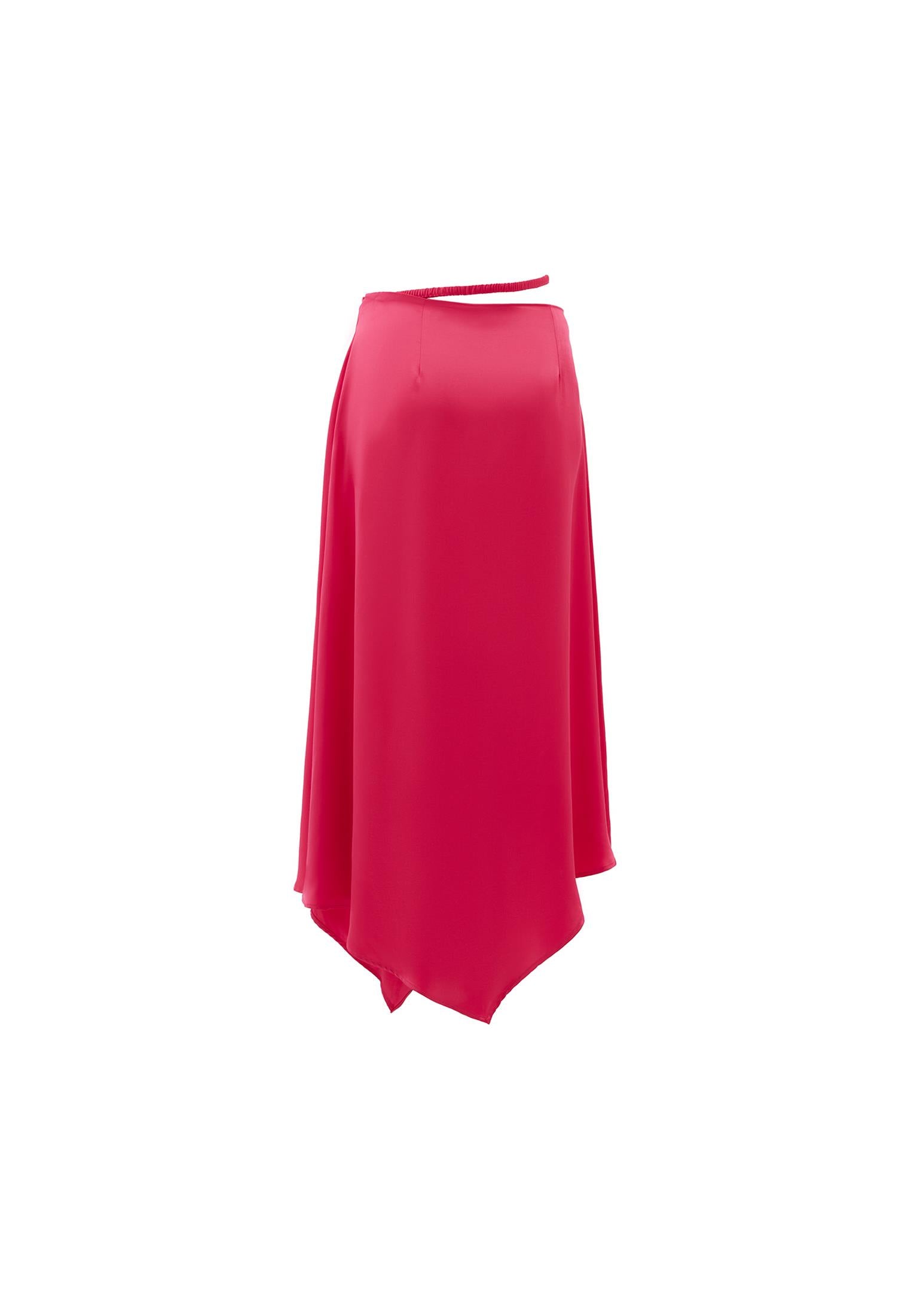 Asymmetric Buckled A-Line Long Skirt - LOVE POTION