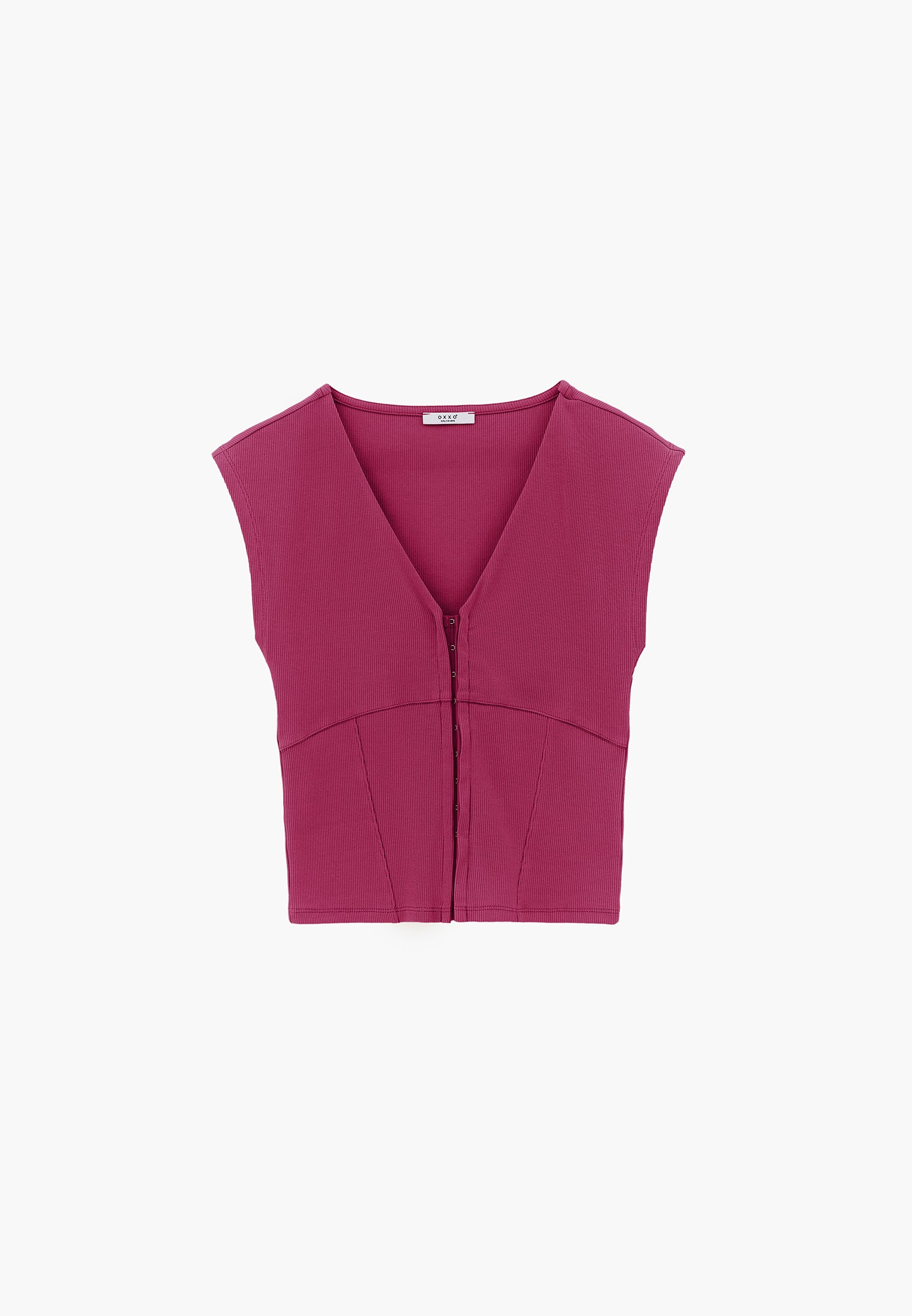 V Neck Short Sleeve T-Shirt - MAGENTA HAZE