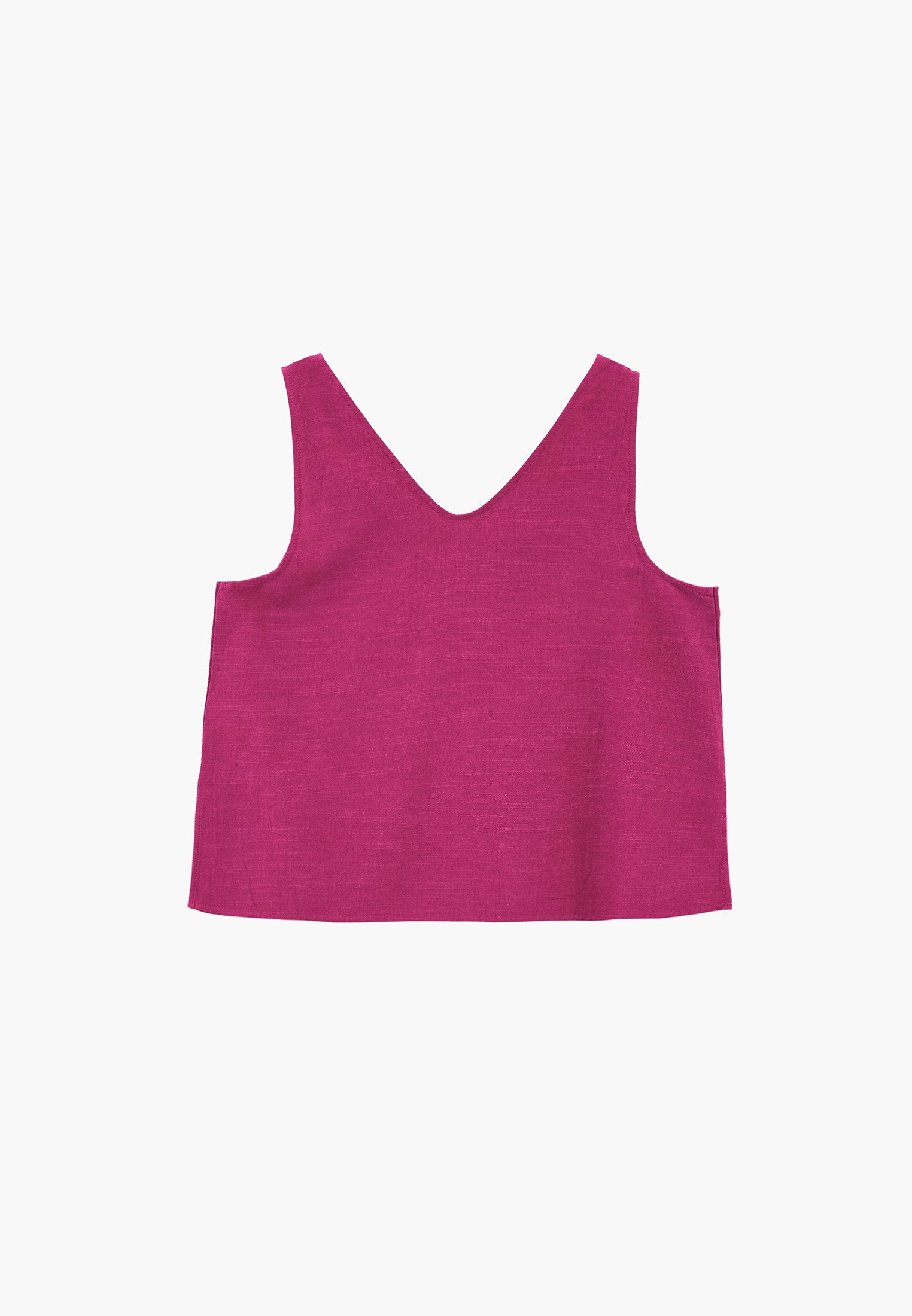 Loose Fit V-Neck Sleeveless Tank Top - MAGENTA HAZE