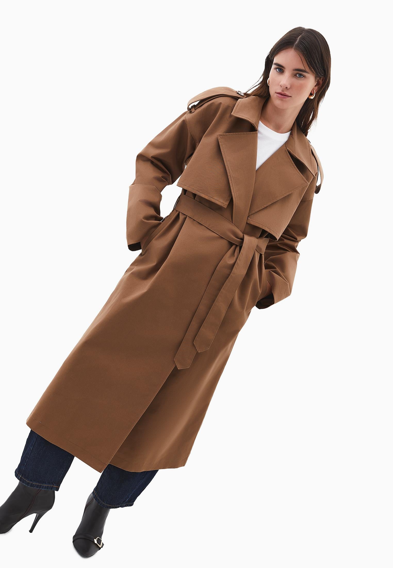 Cotton Belted Trenchcoat - MALT BALL