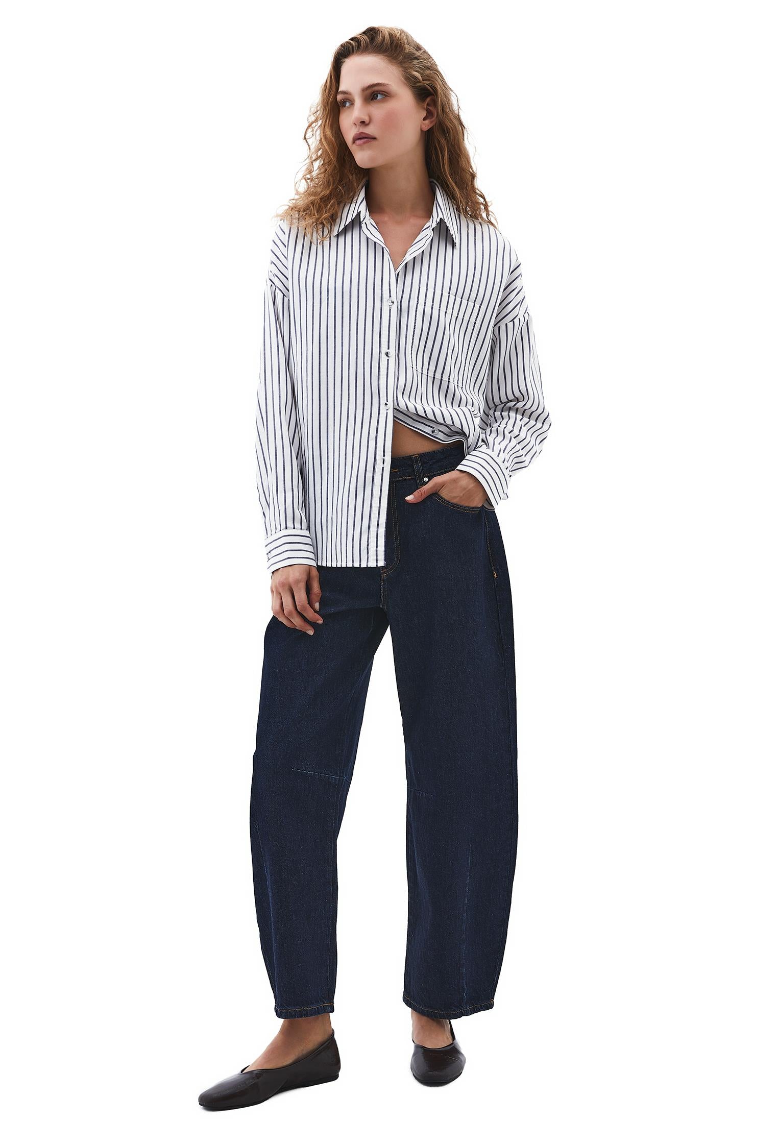 Striped Oversize Shirt - MEDIEVAL BLUE STRIPE