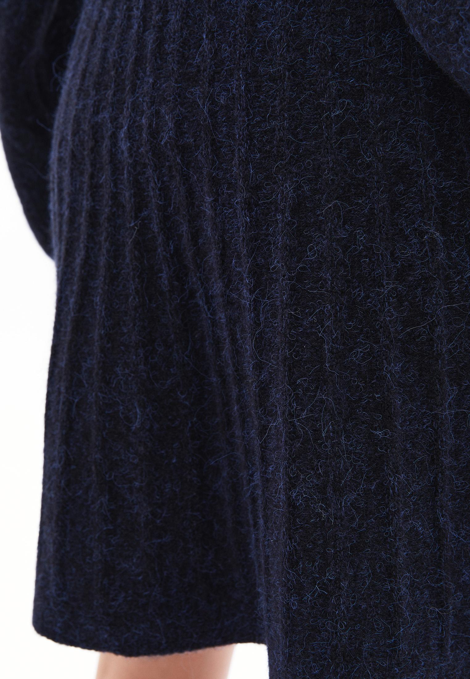 Knit Flared Pleated Short High Waist Skirt - MIDNIGHT MELANGE