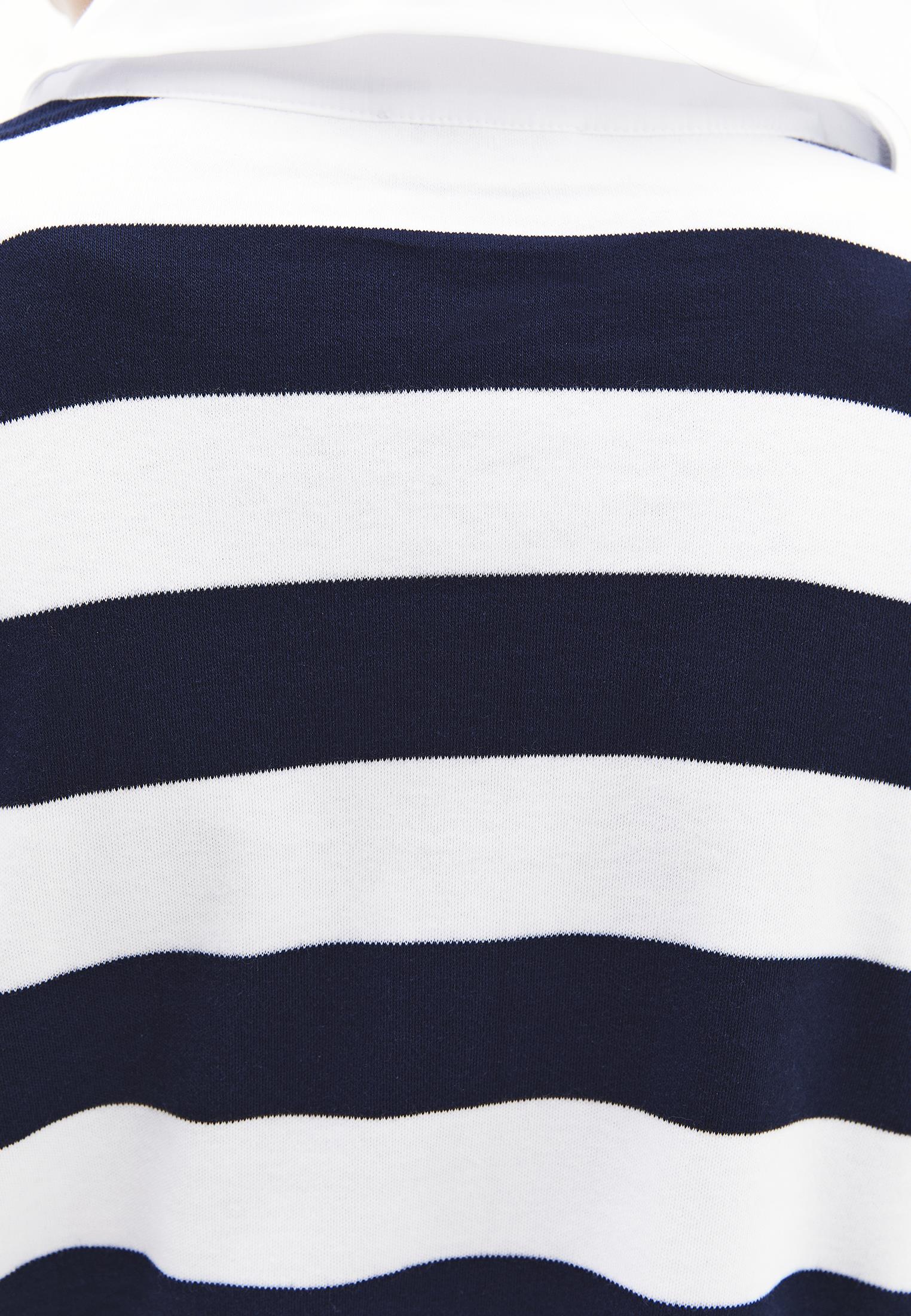 Polo Collar Long Sleeve Buttoned T-Shirt - MIDNIGHT STRIPED