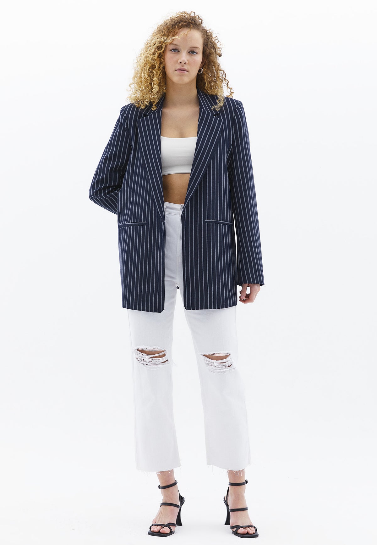 Loose Fit Blazer - MIDNIGHT STRIPE