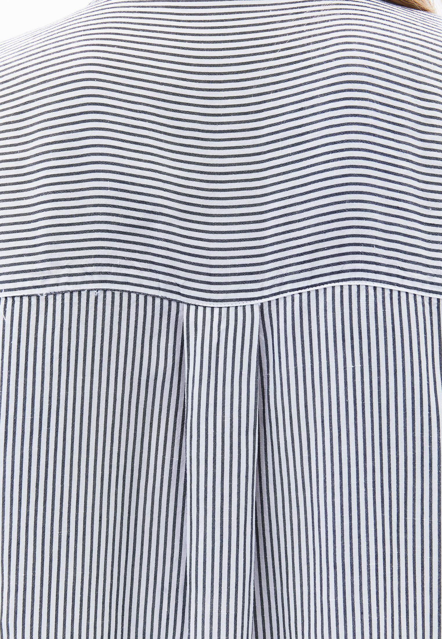 Linen Oversize Tunic Shirt - MIDNIGHT STRIPE