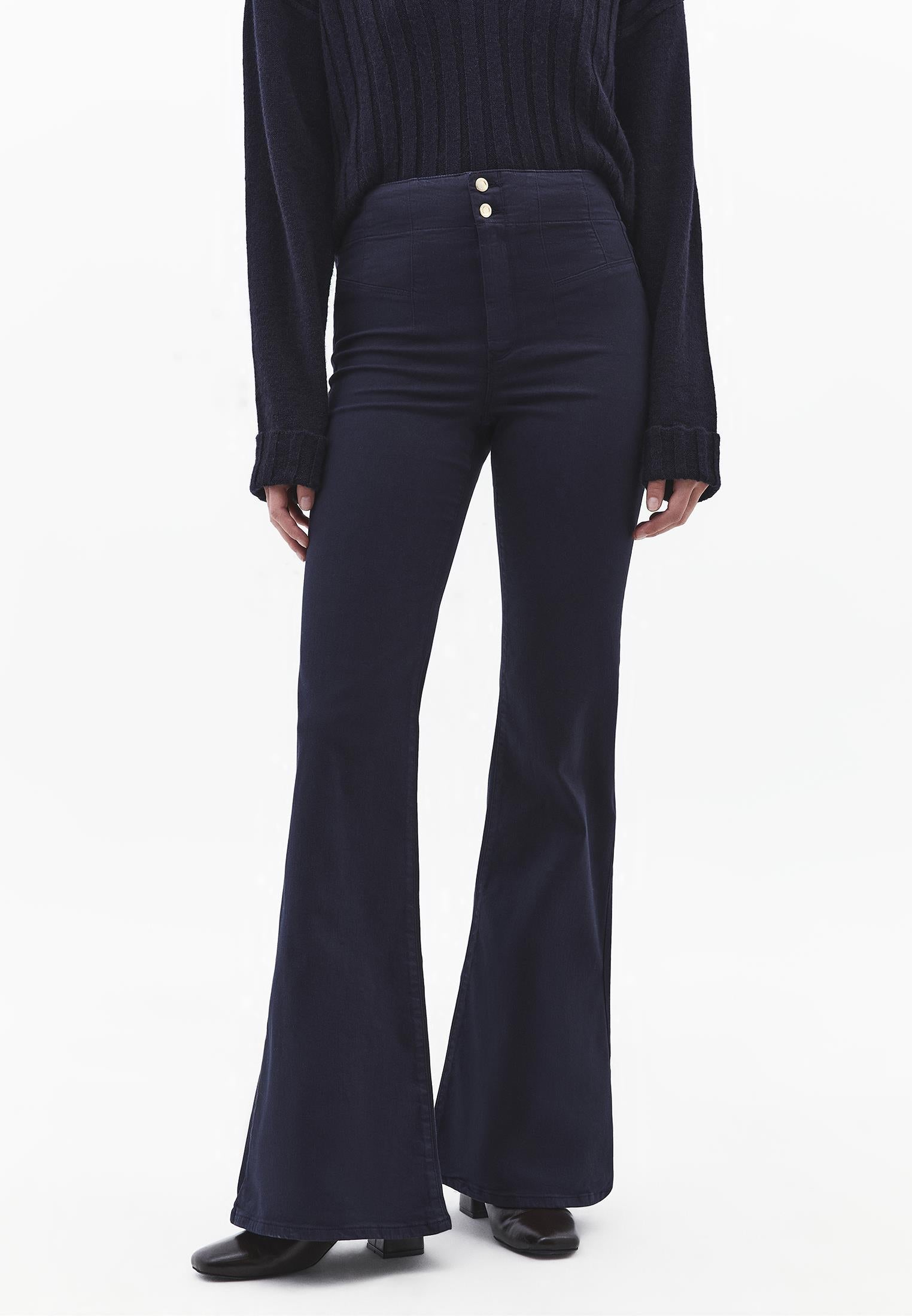 Long Slit Spanish Flared Pants - MIDNIGHT