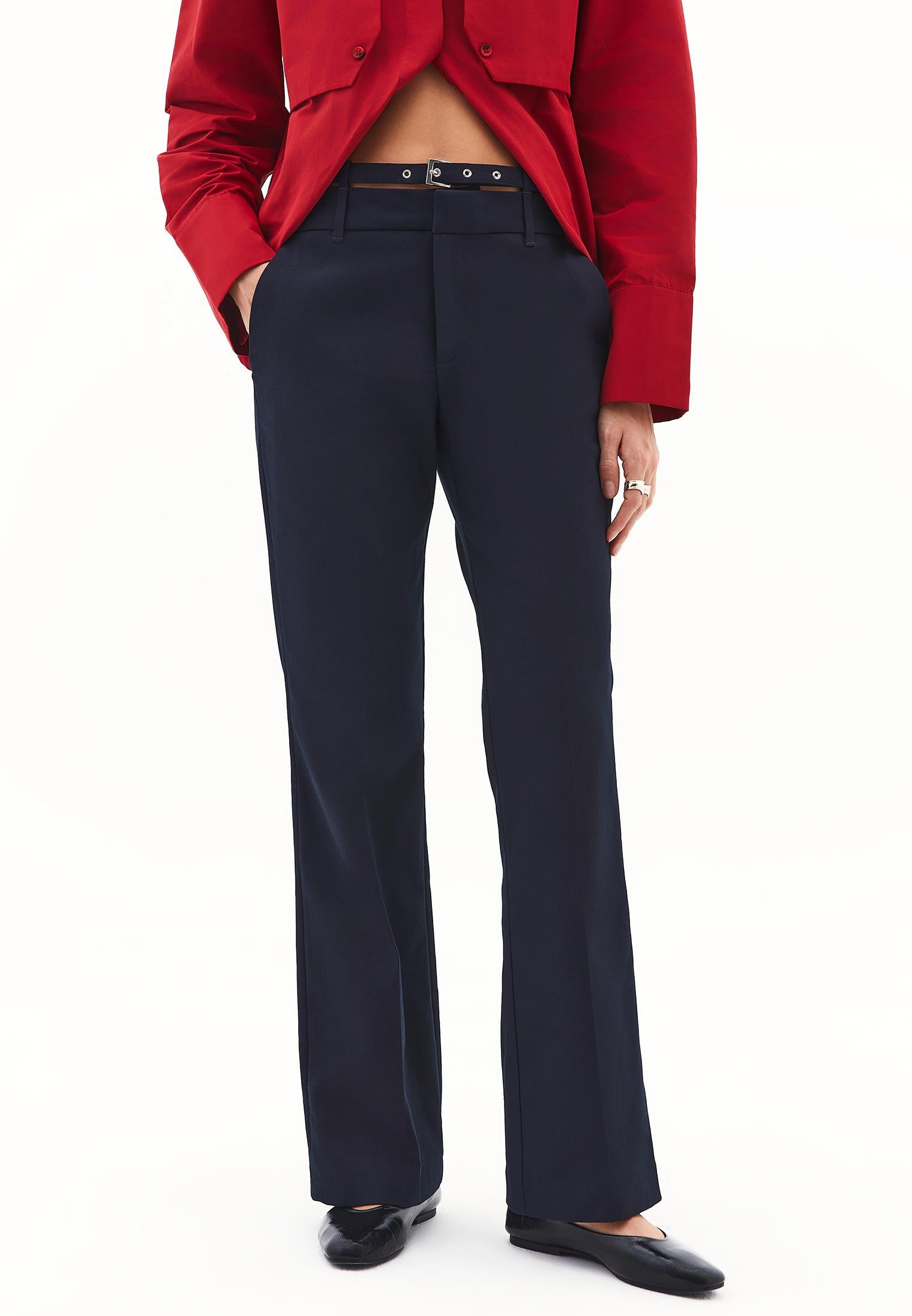 Spanish Leg Belt Detailed Trousers - MIDNIGHT