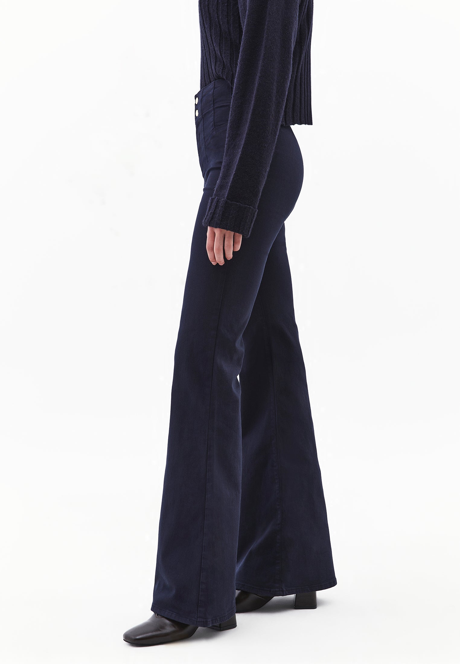 Long Slit Spanish Flared Pants - MIDNIGHT