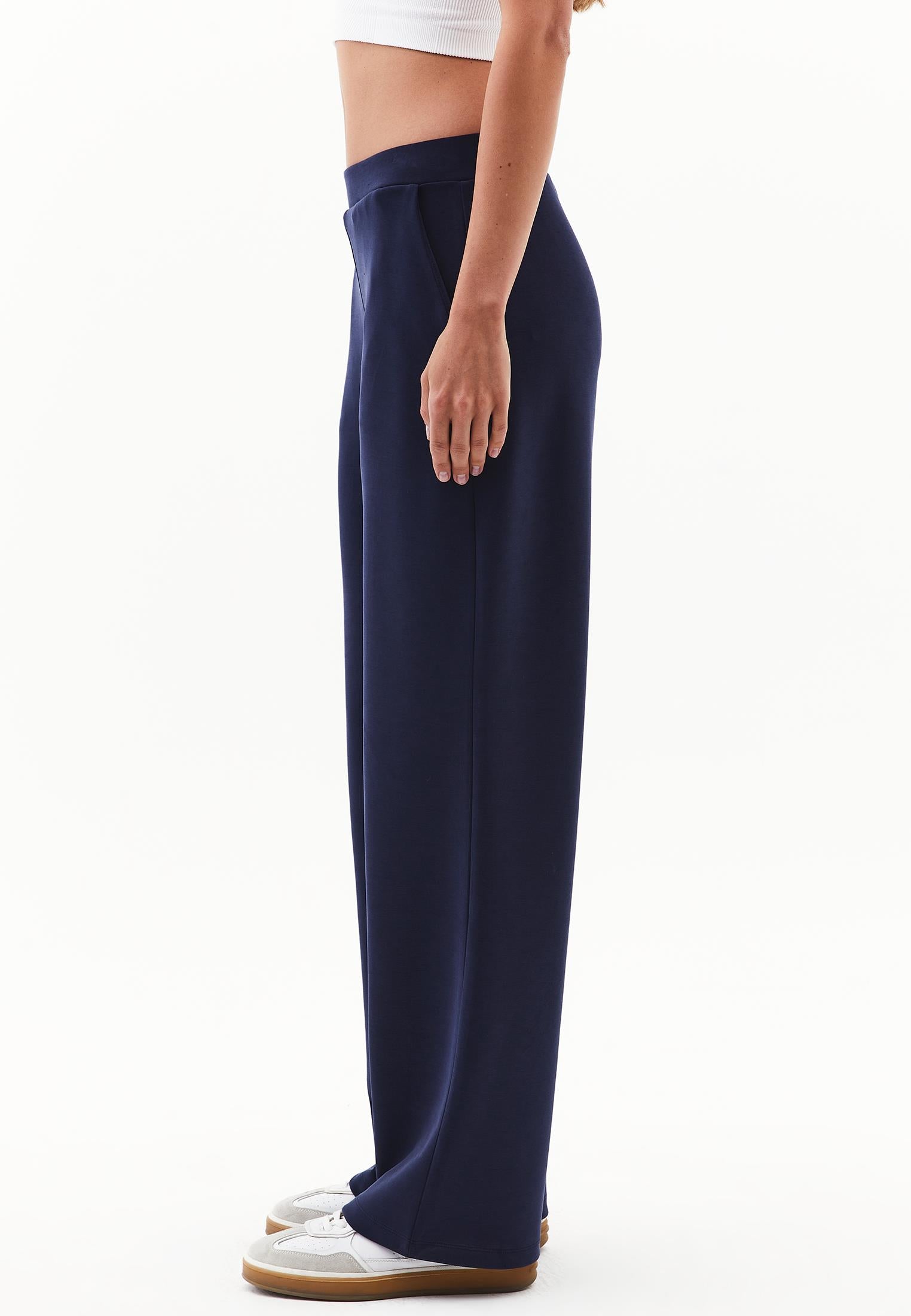 High Waist Standard Straight Leg Pants - MIDNIGHT