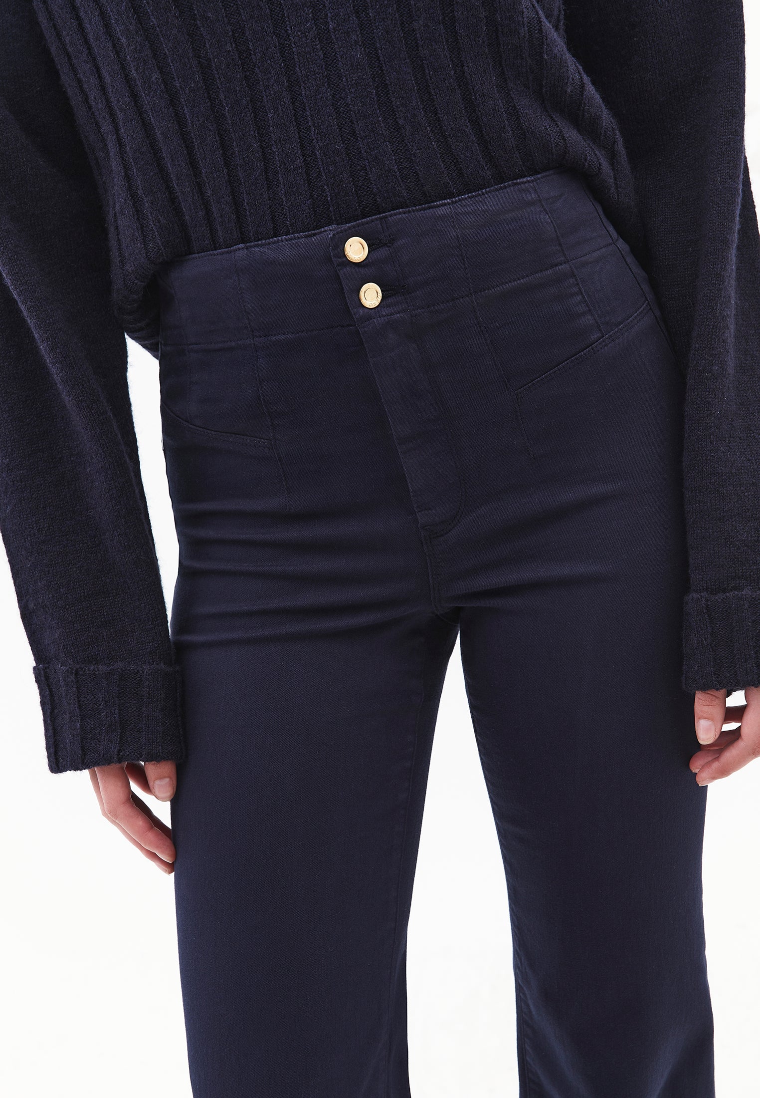 Long Slit Spanish Flared Pants - MIDNIGHT