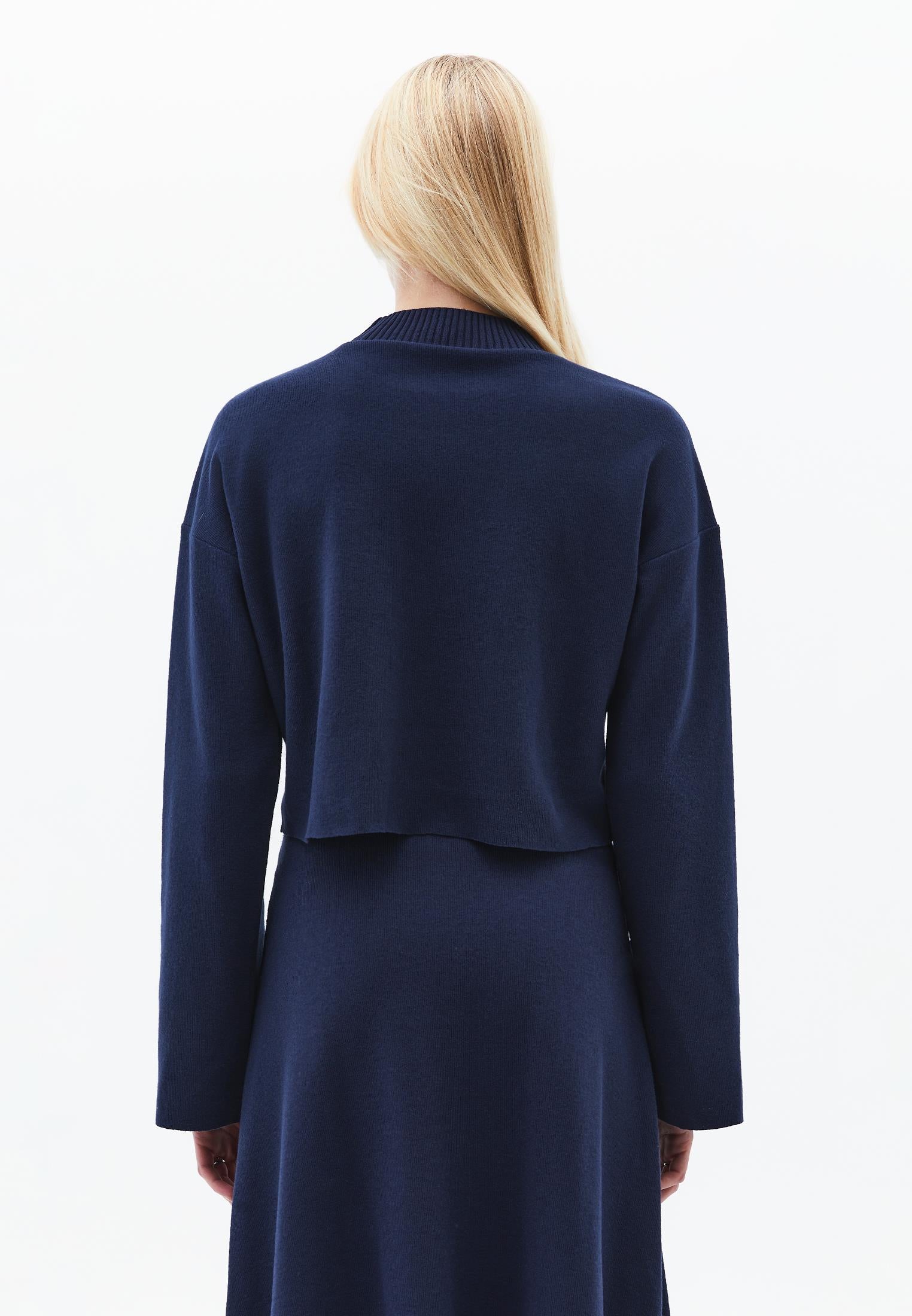 High Neck Cropped Sweater - MIDNIGHT
