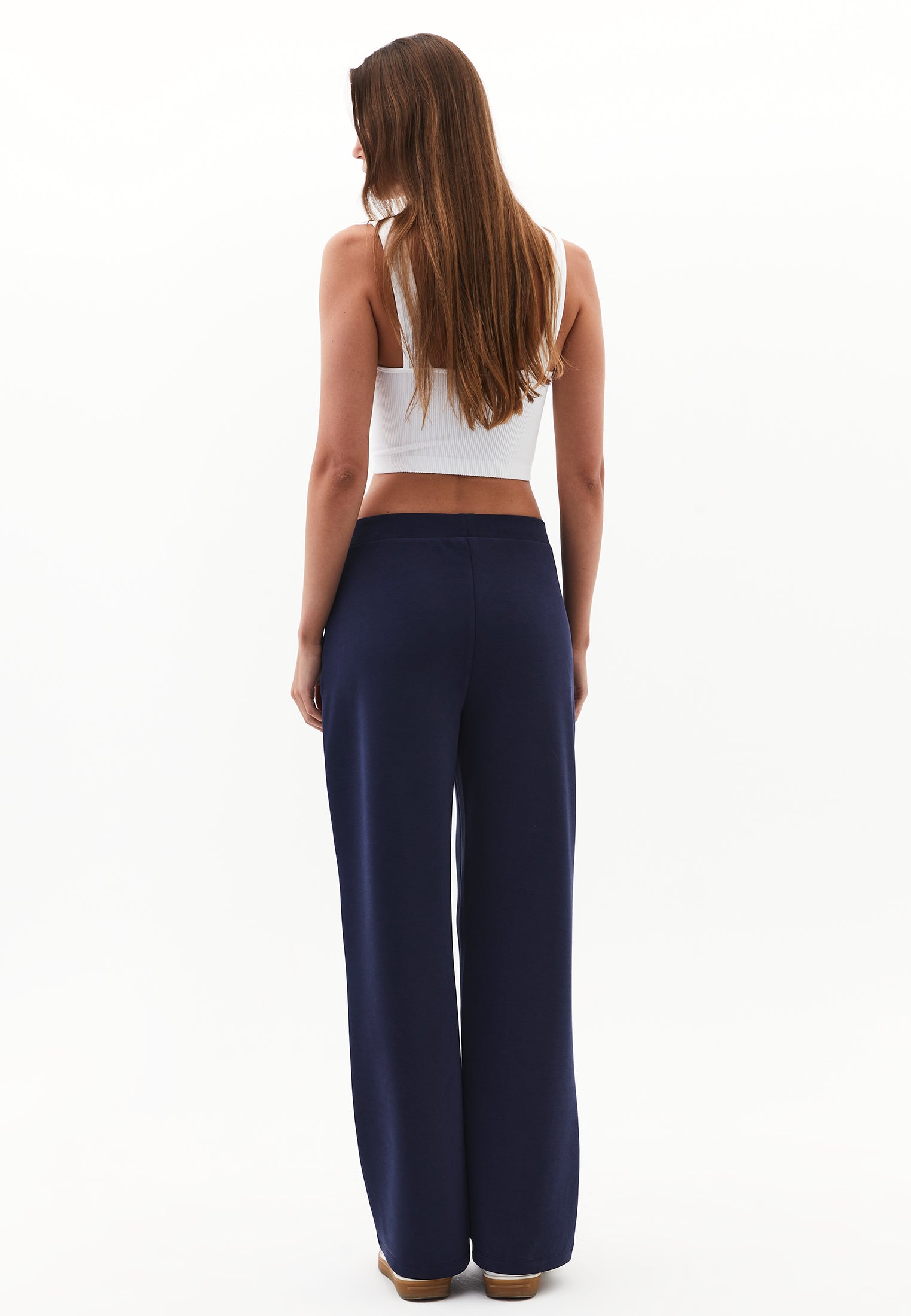 High Waist Standard Straight Leg Pants - MIDNIGHT