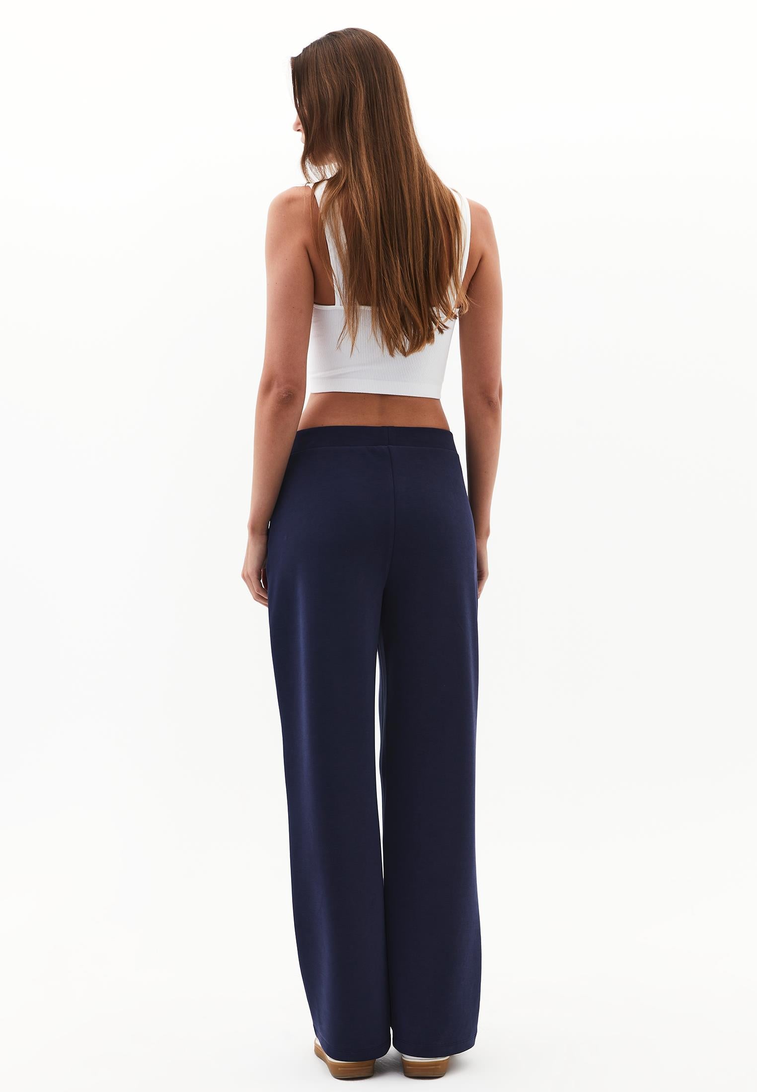 High Waist Standard Straight Leg Pants - MIDNIGHT