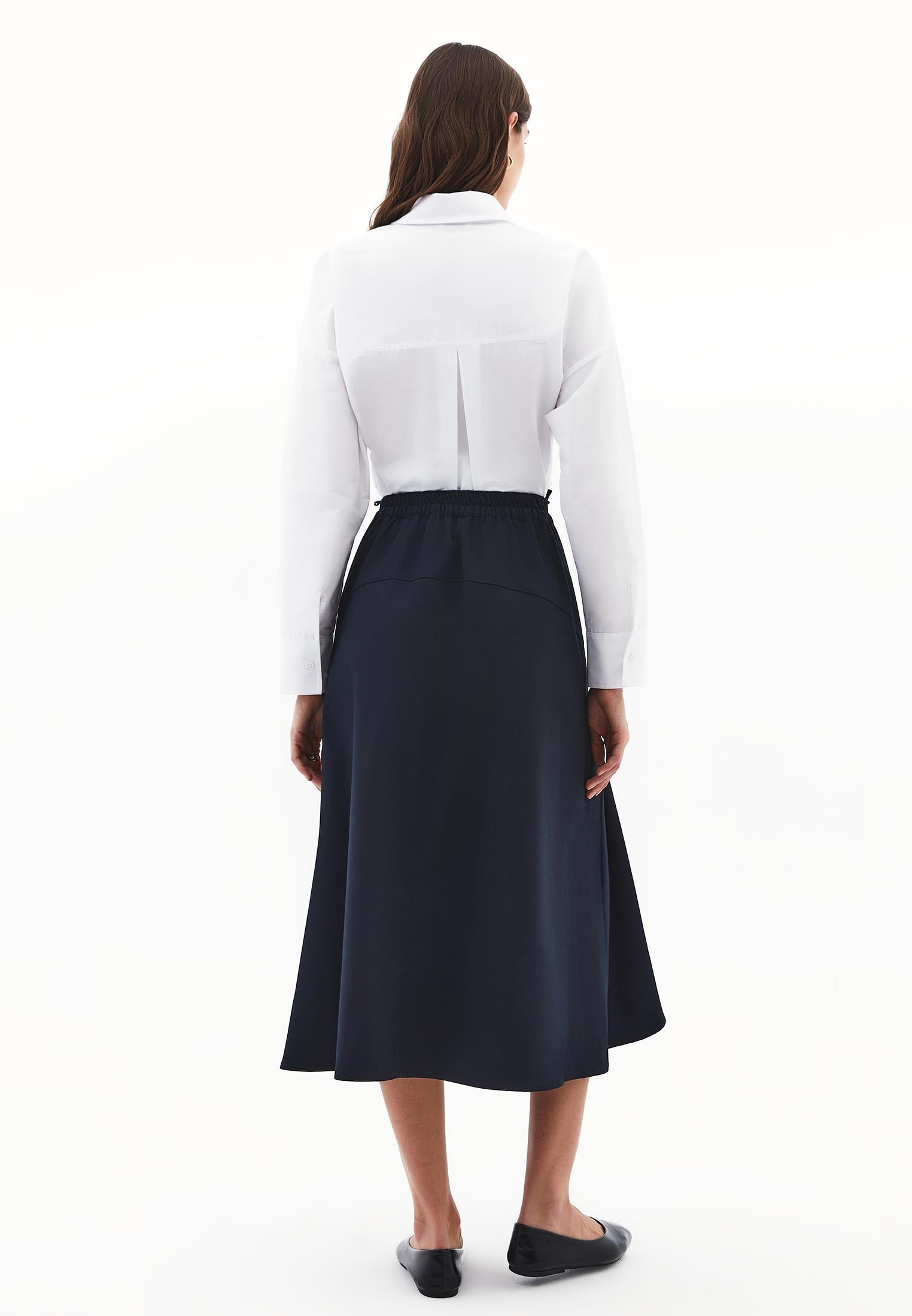 A-Line Midi Skirt - MIDNIGHT