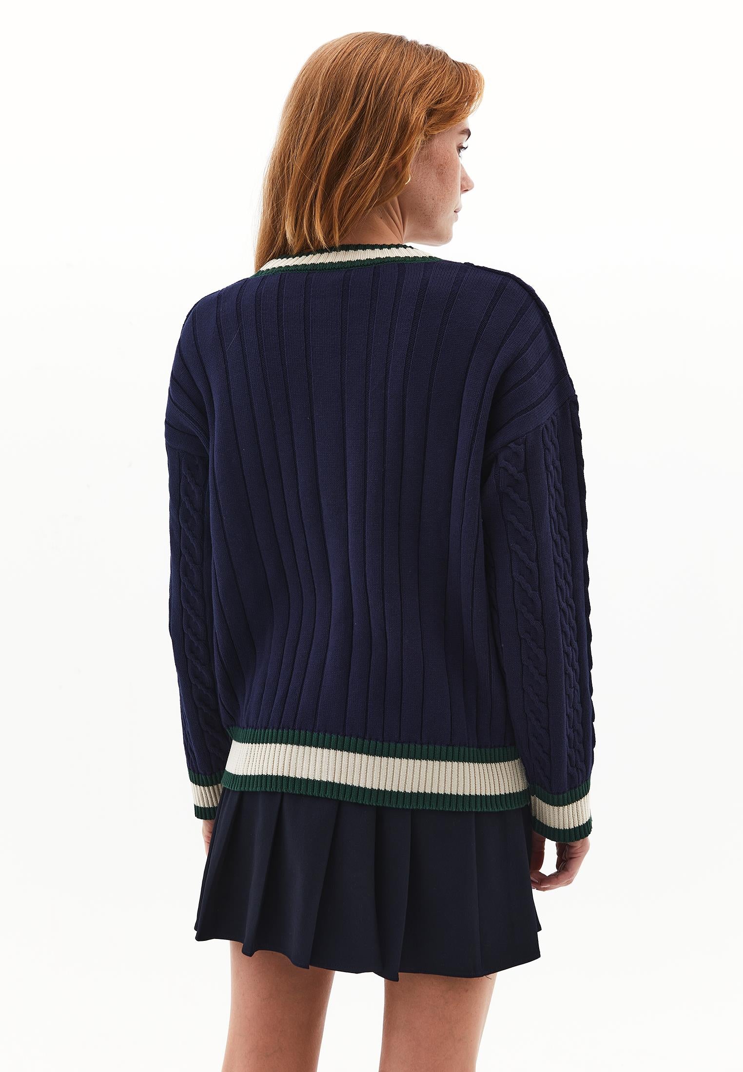 Long V-Neck Cardigan - MIDNIGHT