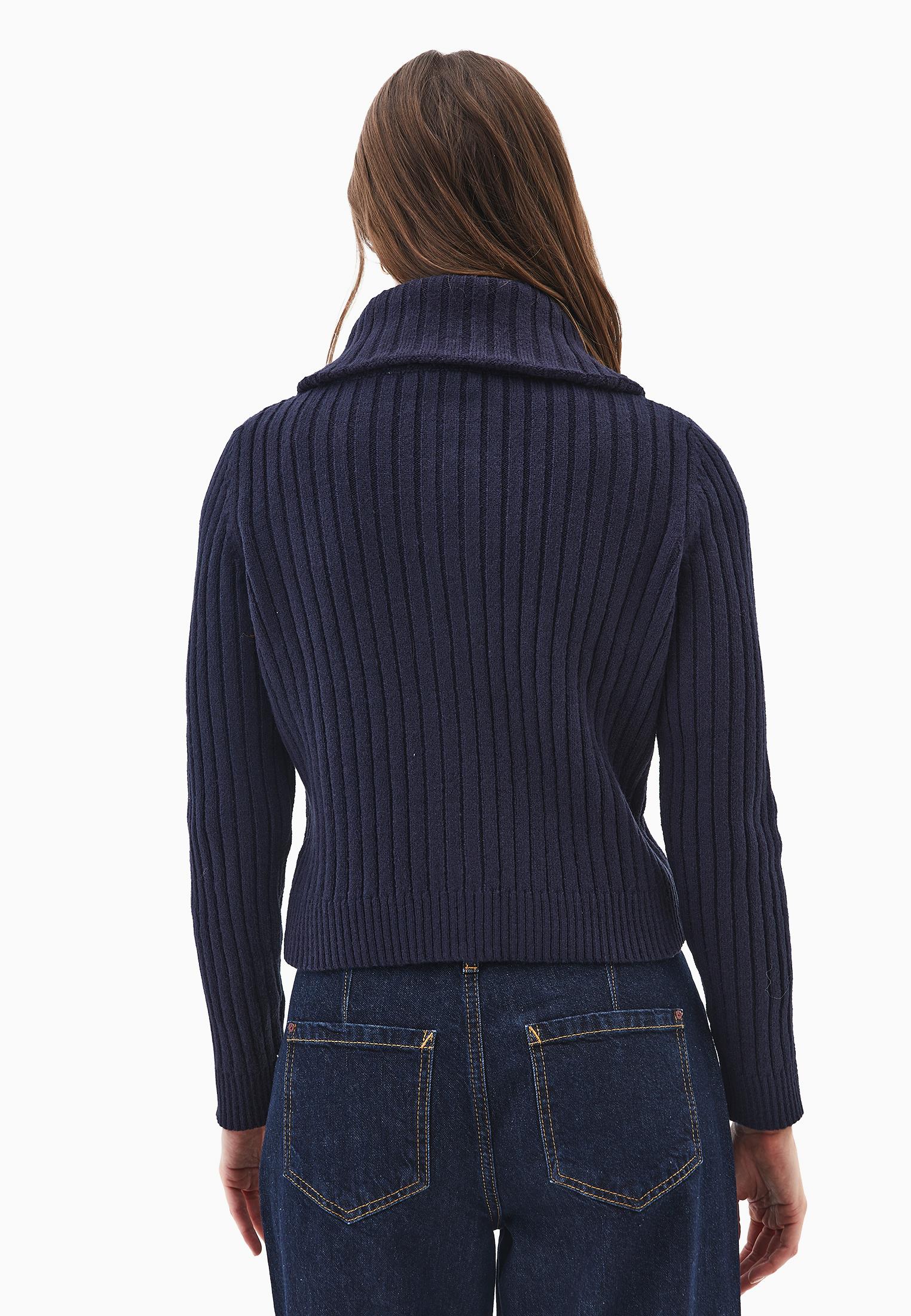 Soft Knit Cardigan With Raglan Sleeves - MIDNIGHT