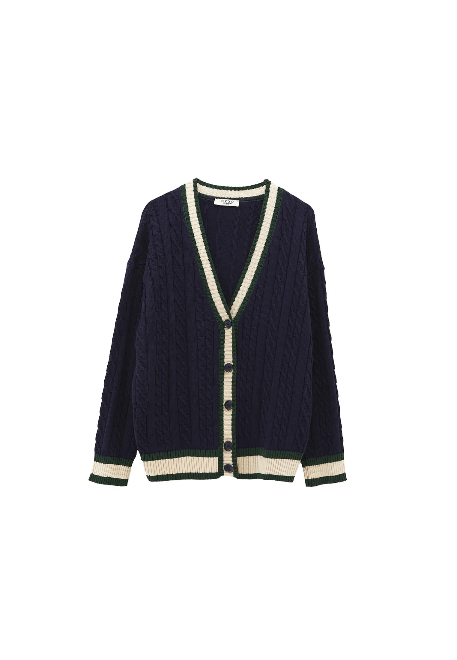 Long V-Neck Cardigan - MIDNIGHT