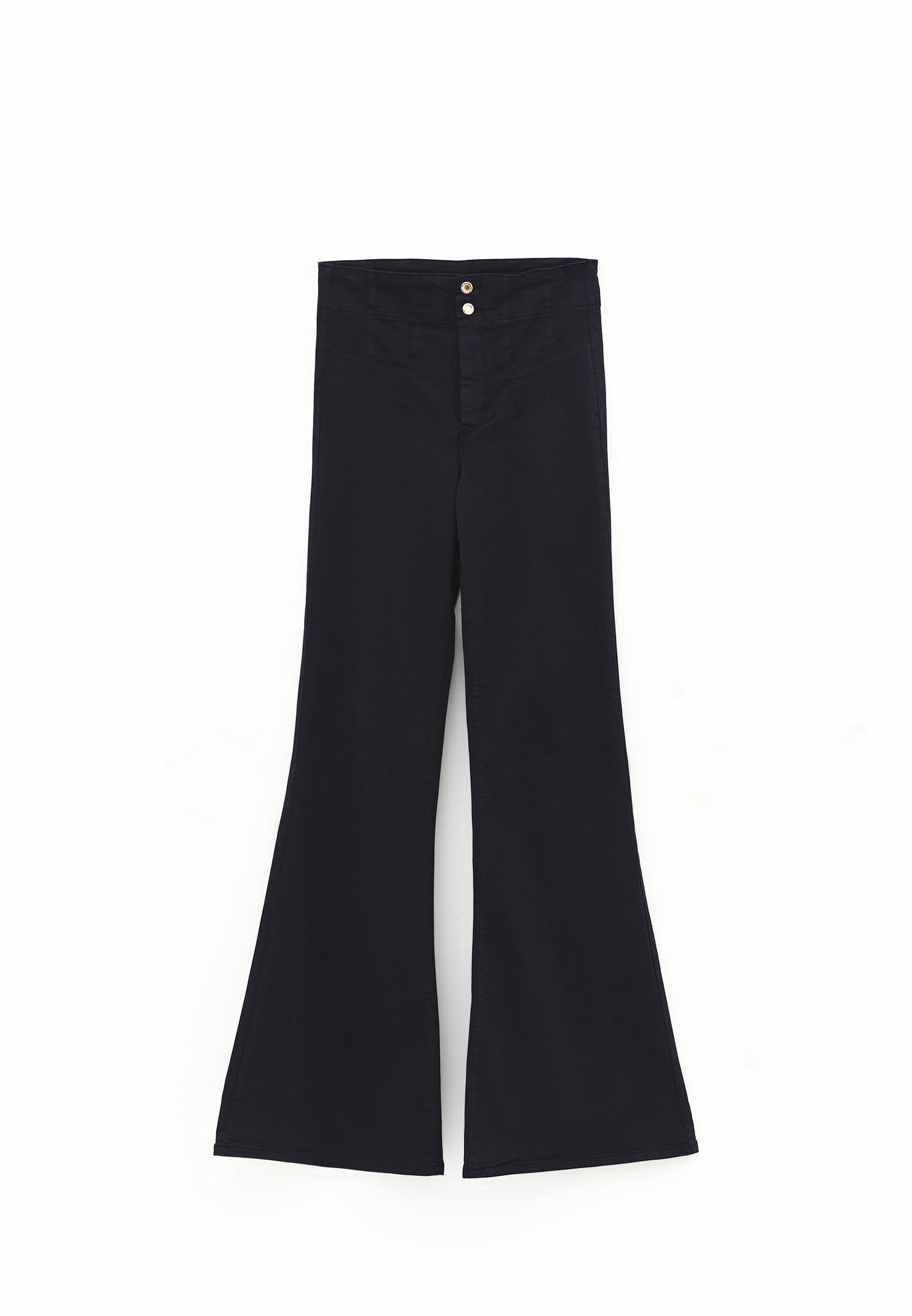 Long Slit Spanish Flared Pants - MIDNIGHT