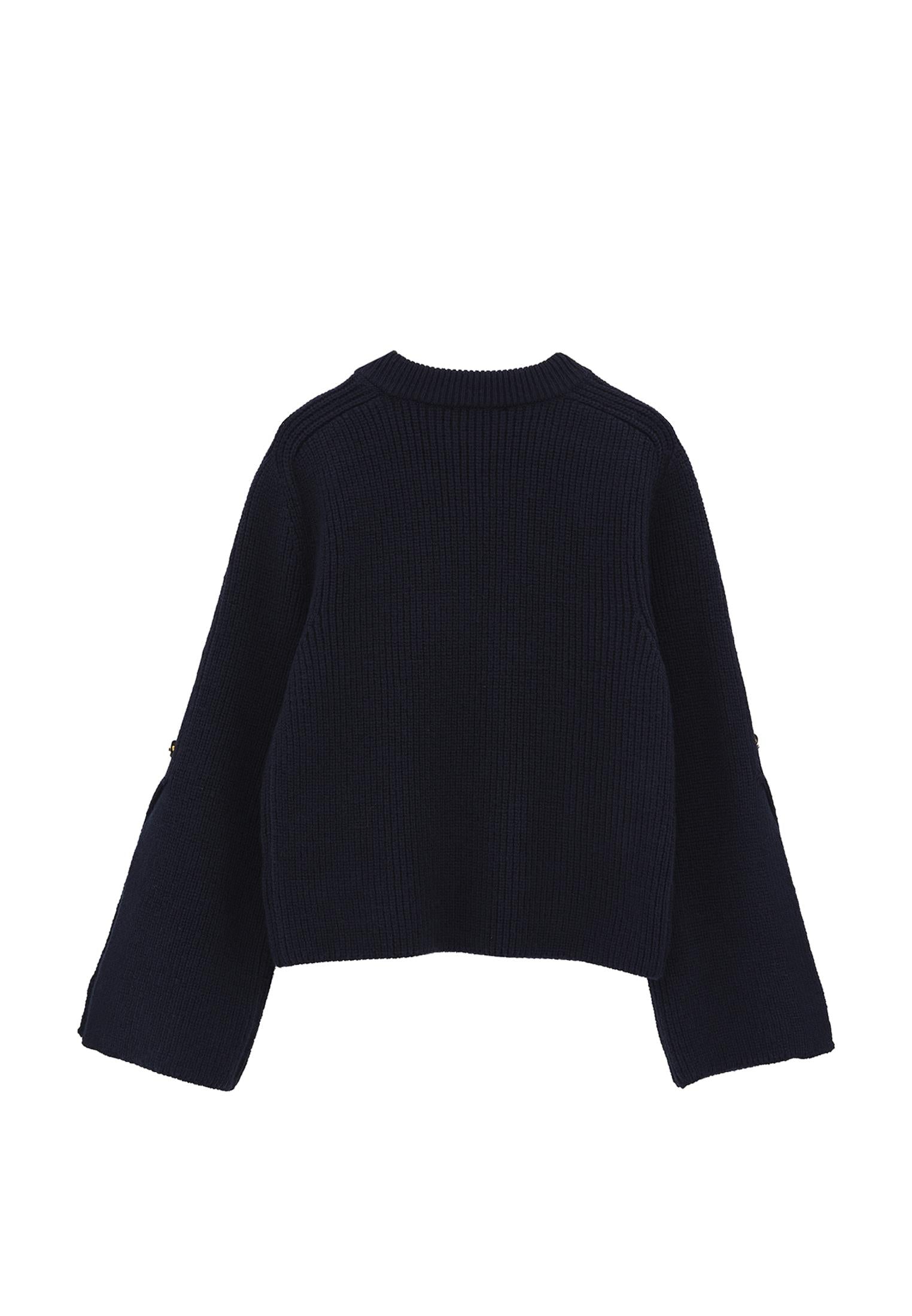 Sweater With Button Details - MIDNIGHT