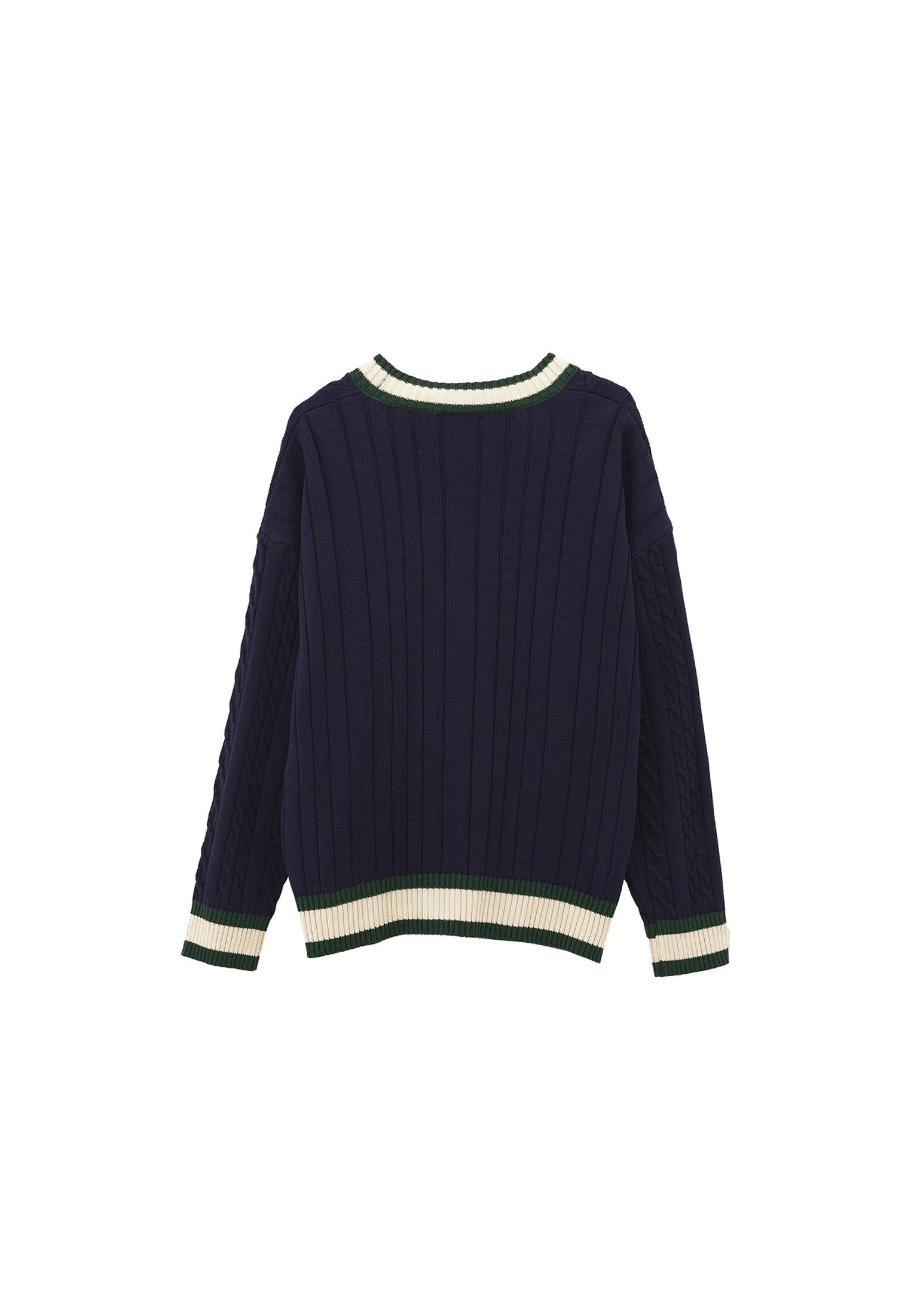 Long V-Neck Cardigan - MIDNIGHT
