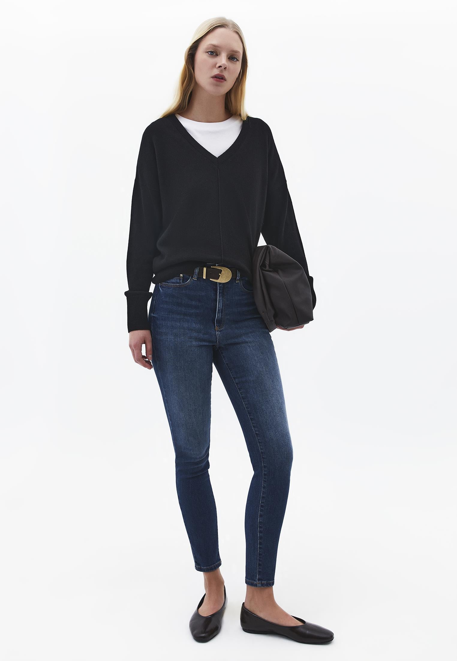 Skinny Ultra High Waist Jeans - MID BLUE DENIM