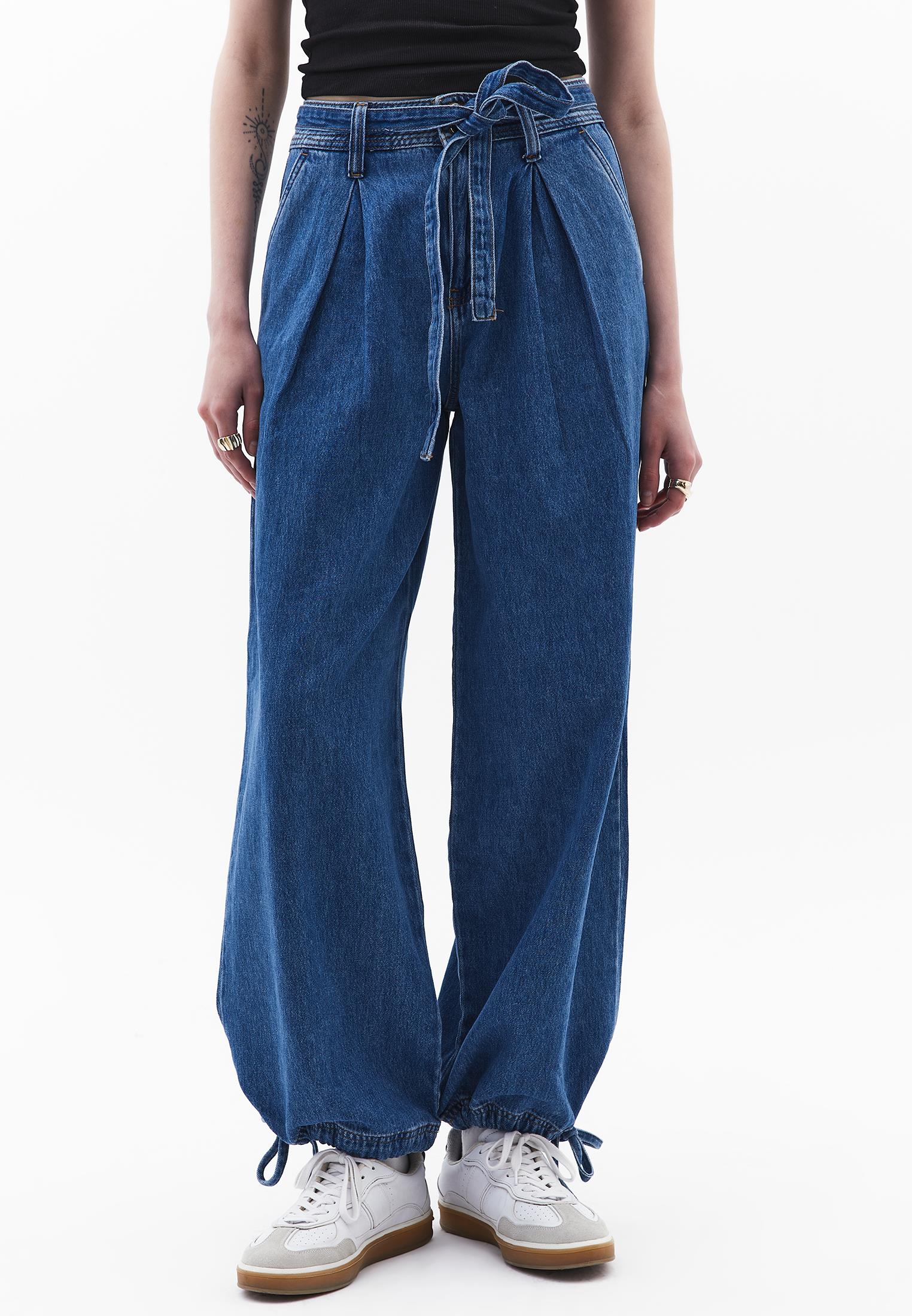 Balloon Pants - MID BLUE DENIM