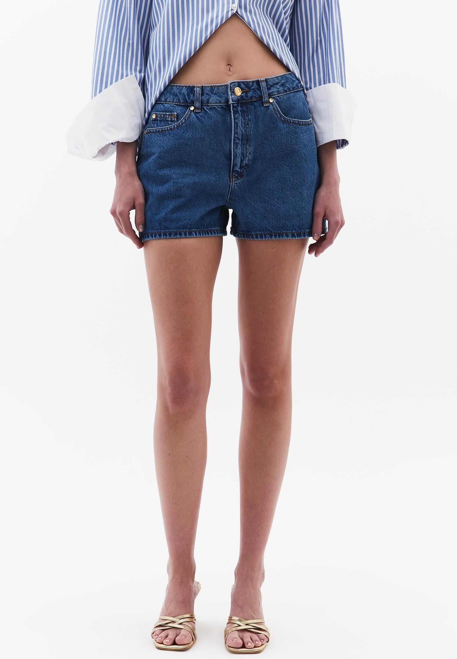 Shorts - MID BLUE DENIM