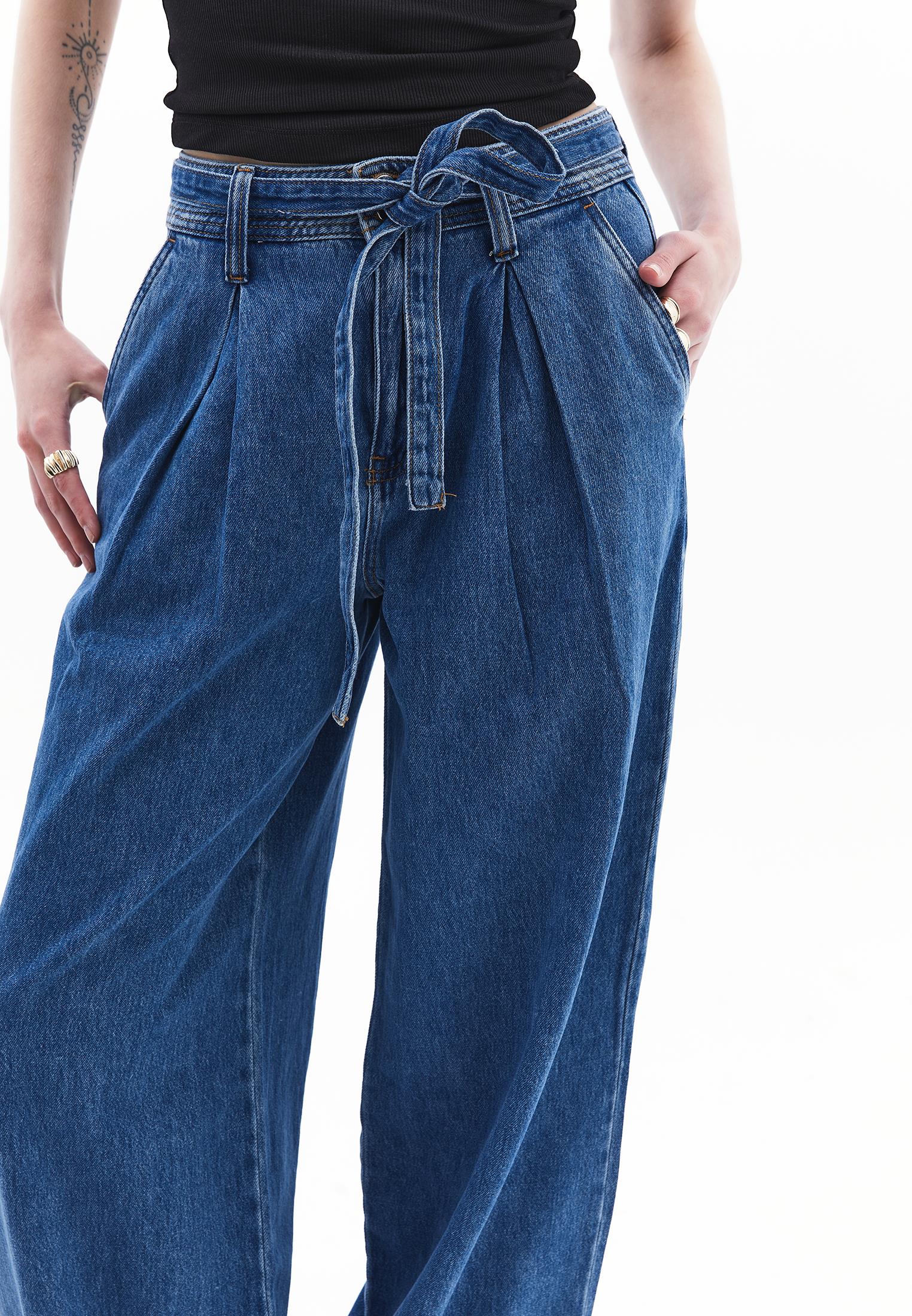 Balloon Pants - MID BLUE DENIM