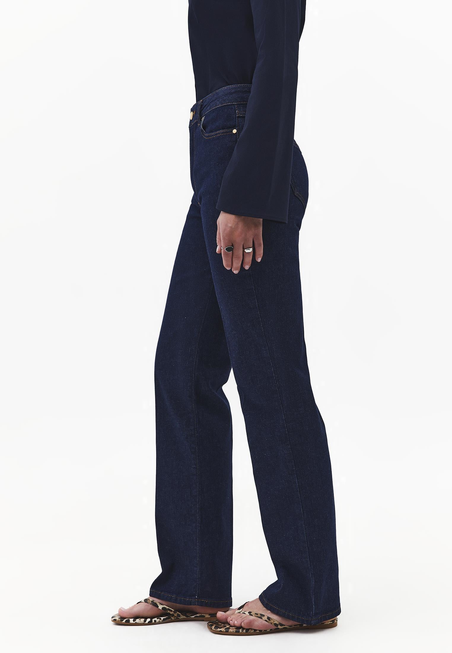 Straight Pants - MID BLUE DENIM
