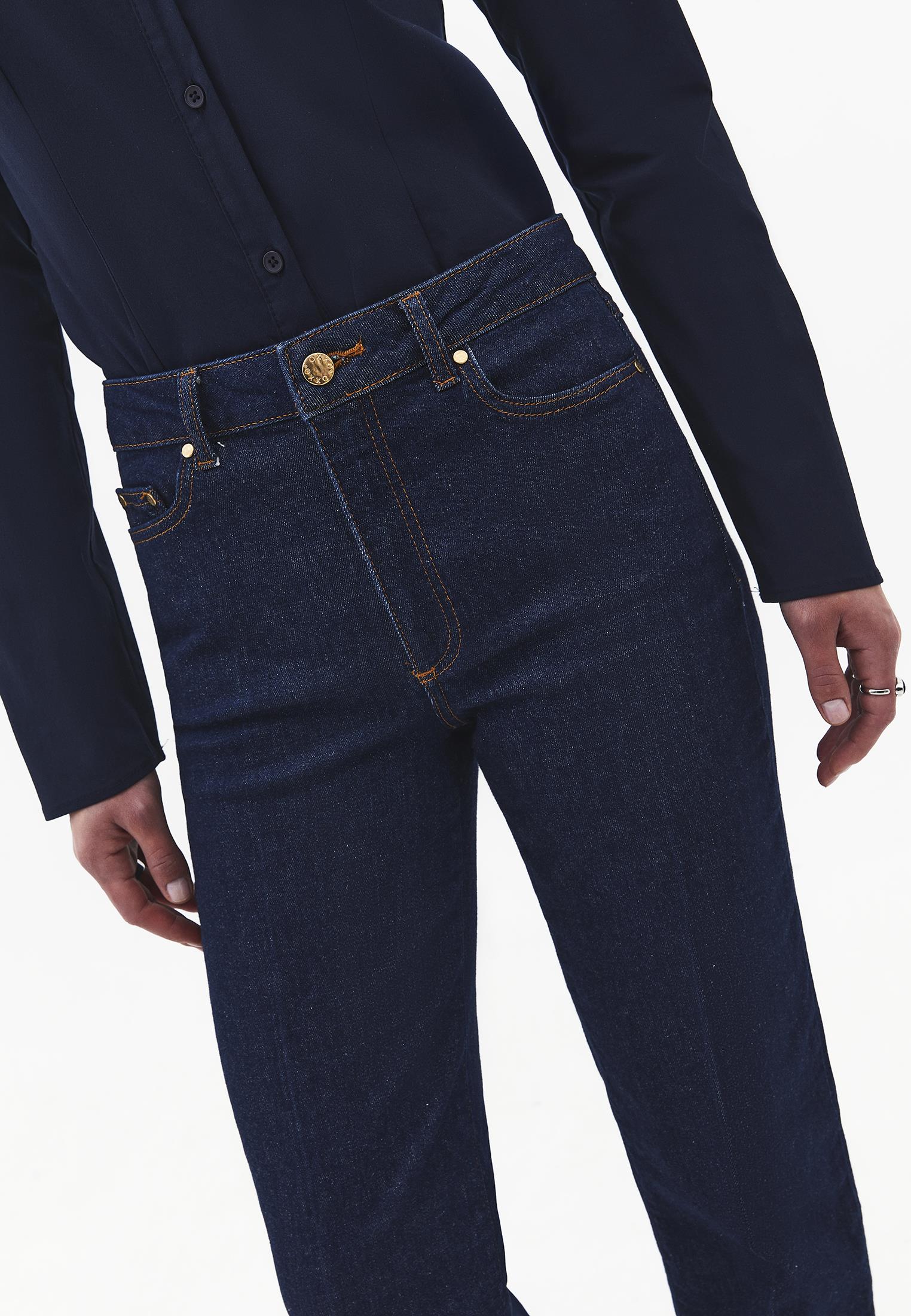 Straight Pants - MID BLUE DENIM