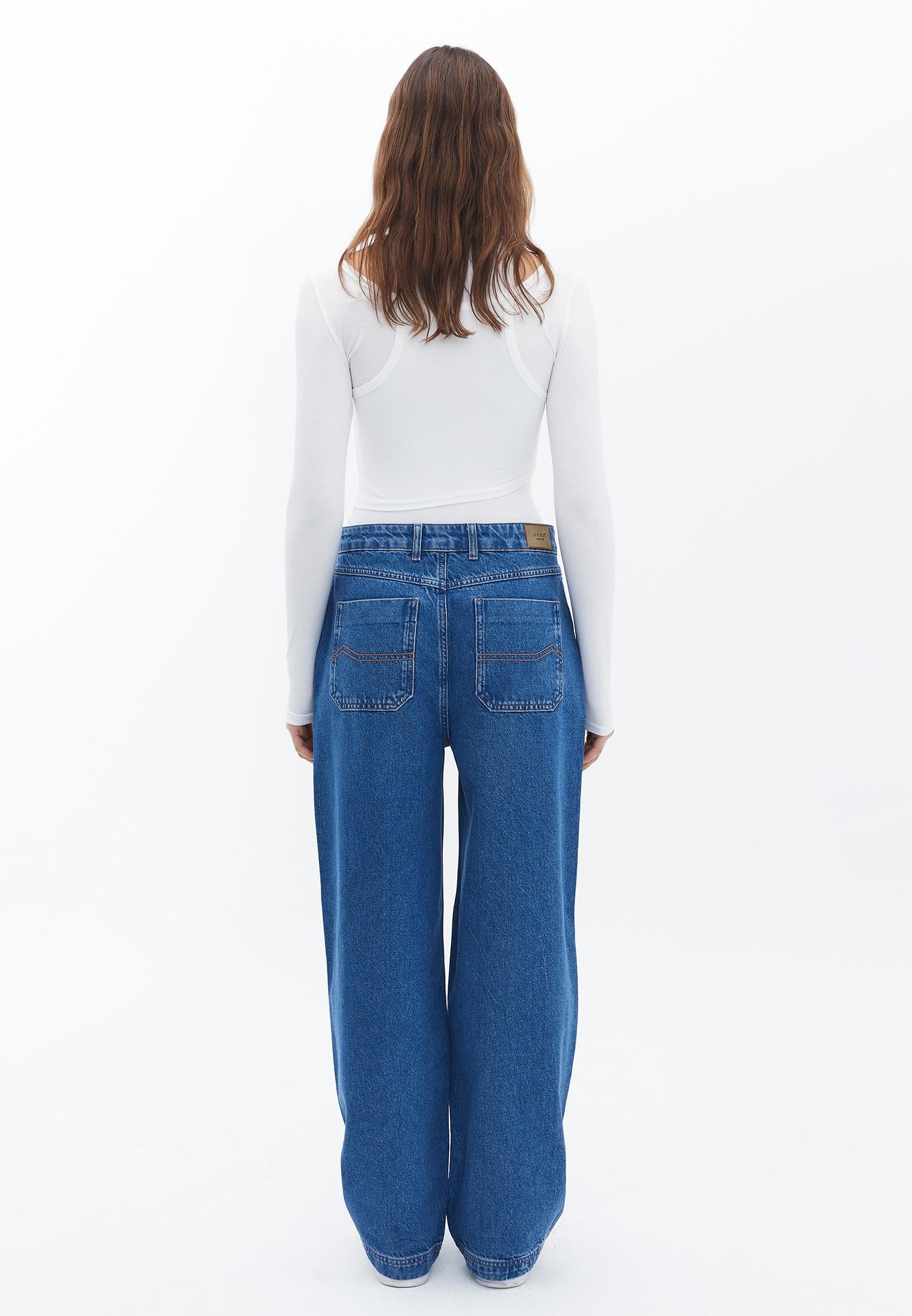Skater Pants - MID BLUE DENIM