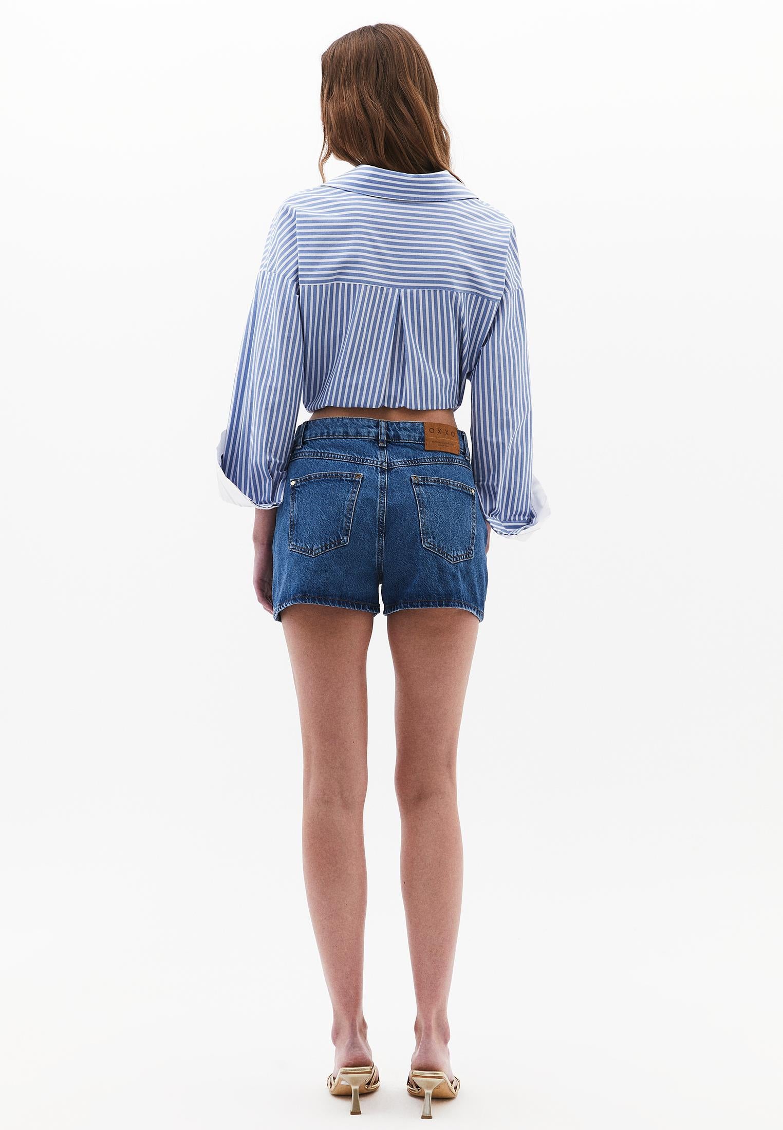 Shorts - MID BLUE DENIM