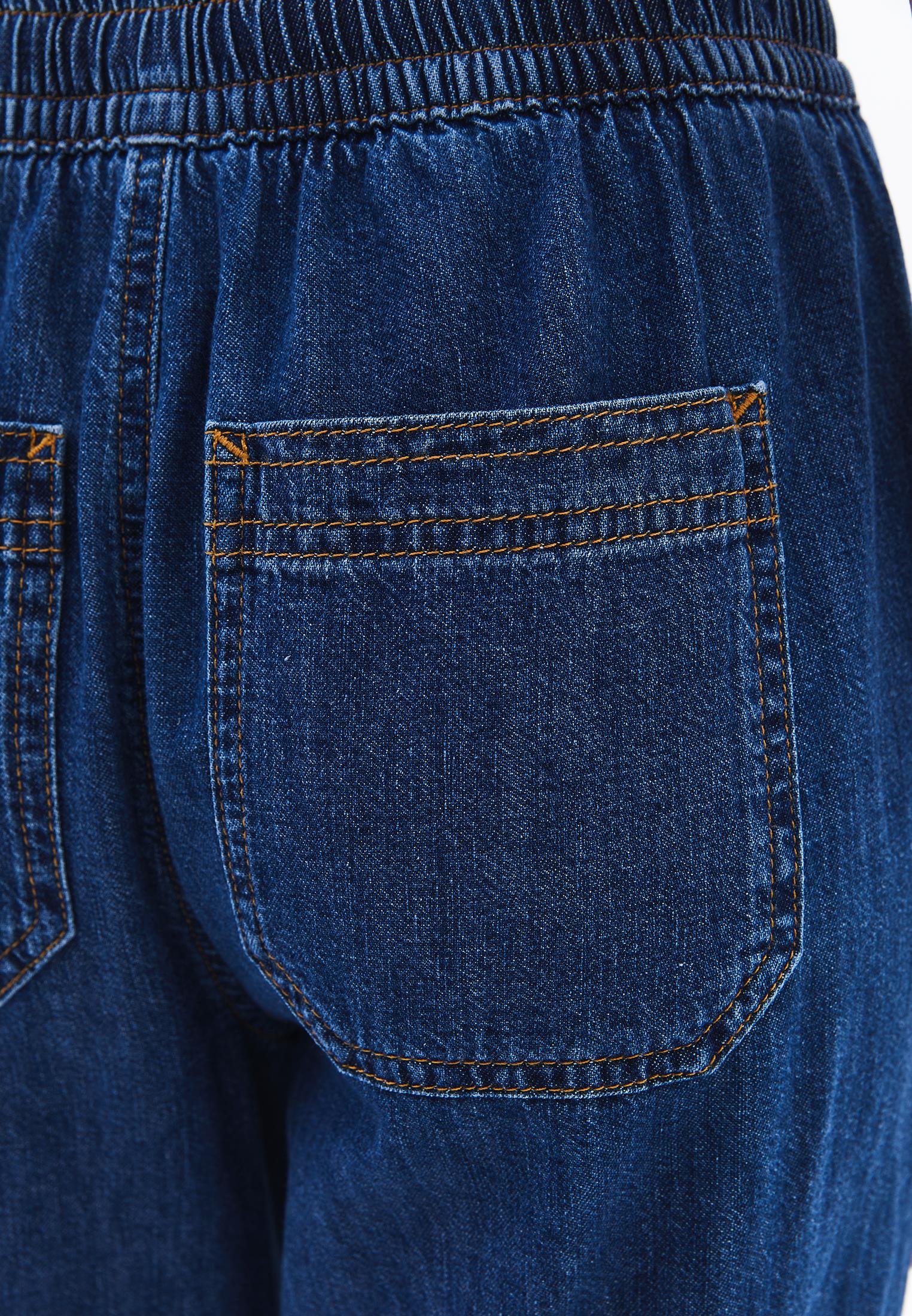 High Waist Wide Leg Long Denim Pants - MID BLUE DENIM