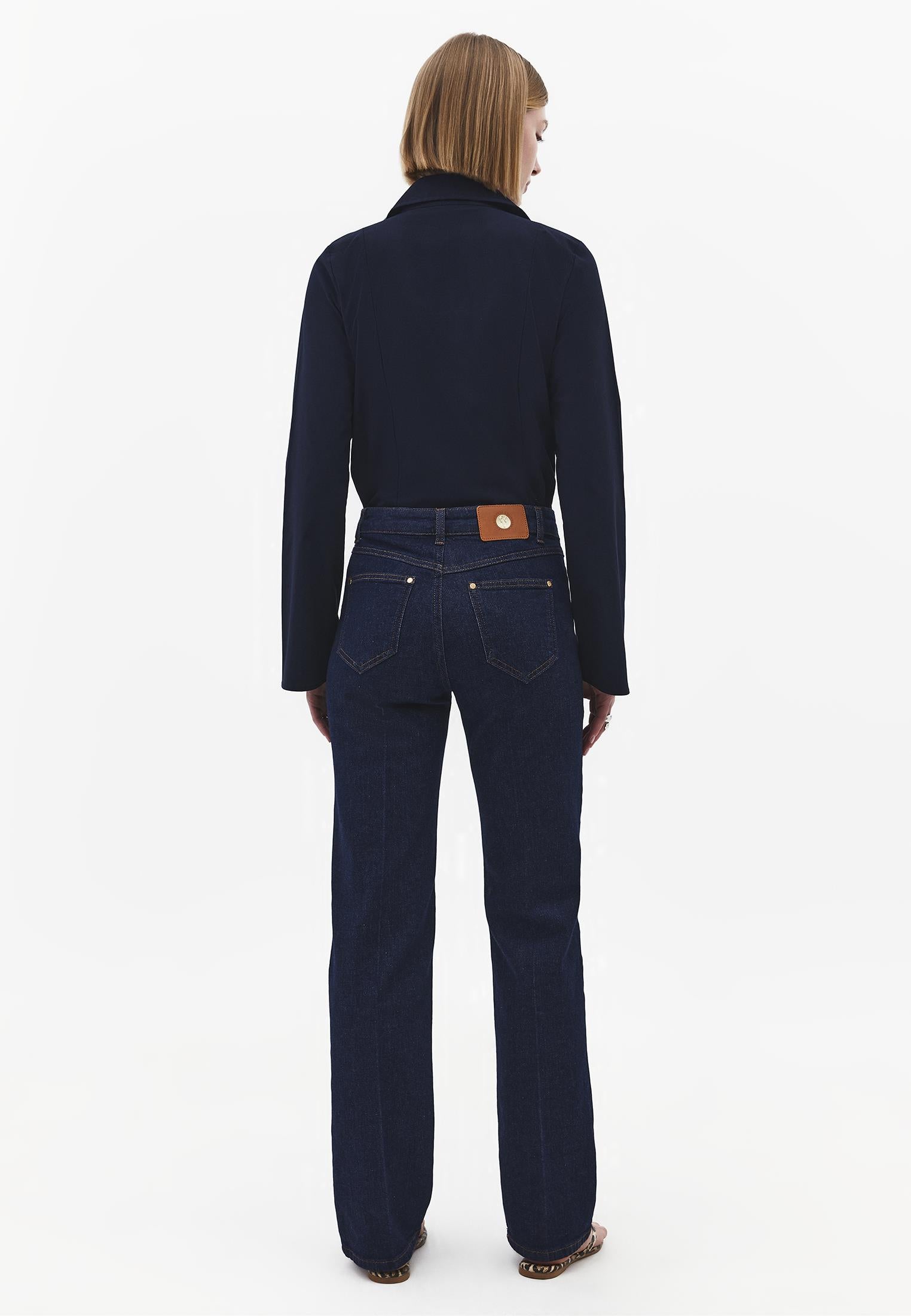 Straight Pants - MID BLUE DENIM