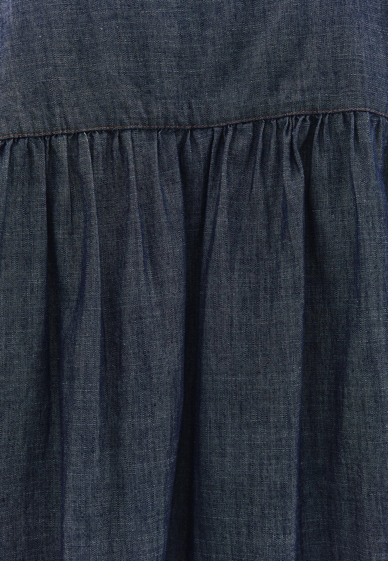 Oversized Buttoned Denim Shirt - MID BLUE DENIM