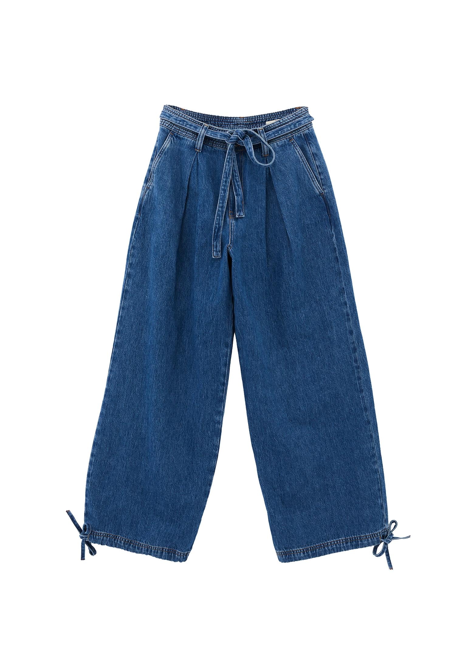 Balloon Pants - MID BLUE DENIM